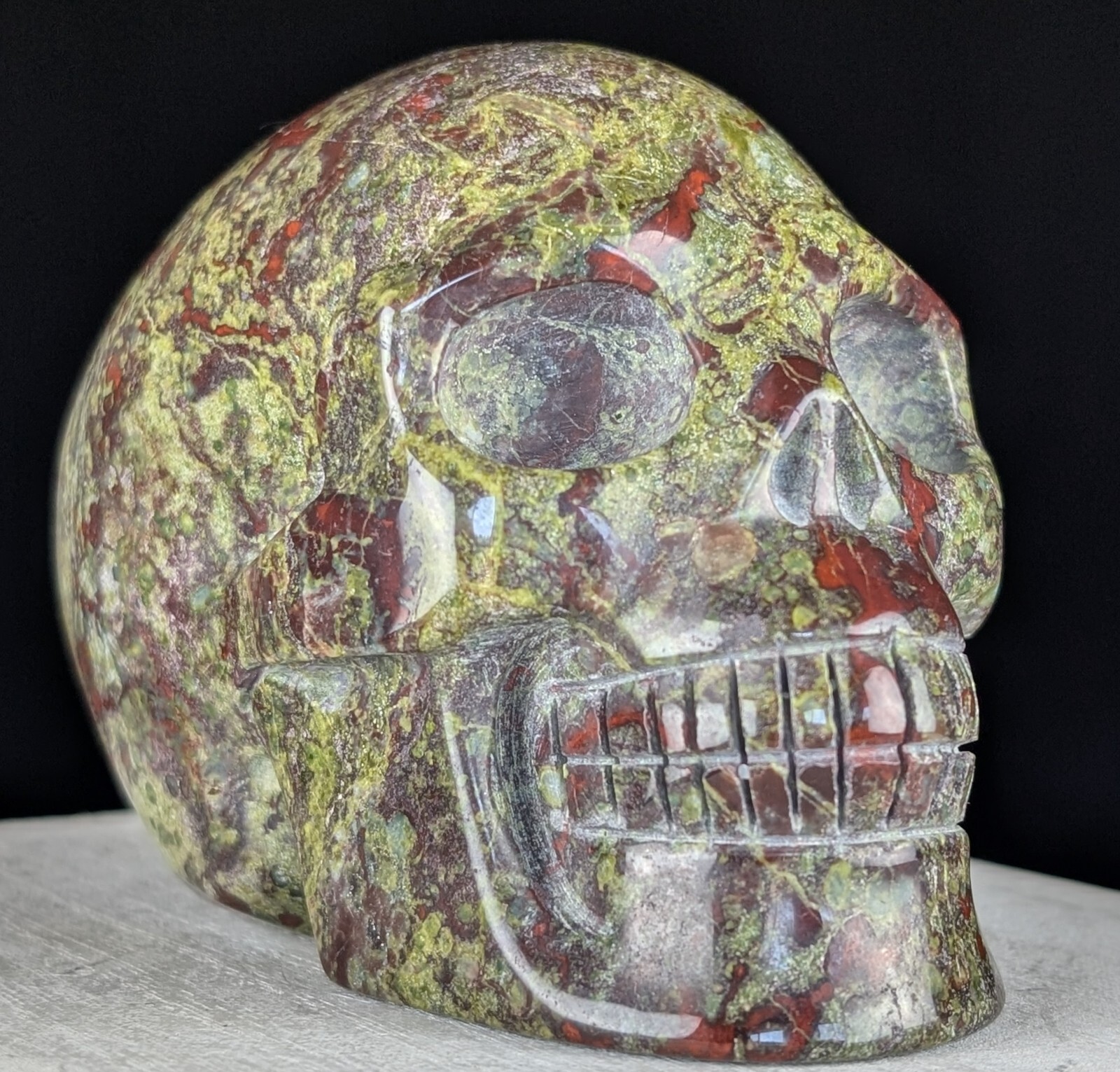 Dragon Blood Skull Carving Jasper Crystal Large Big Gemstone Chakra