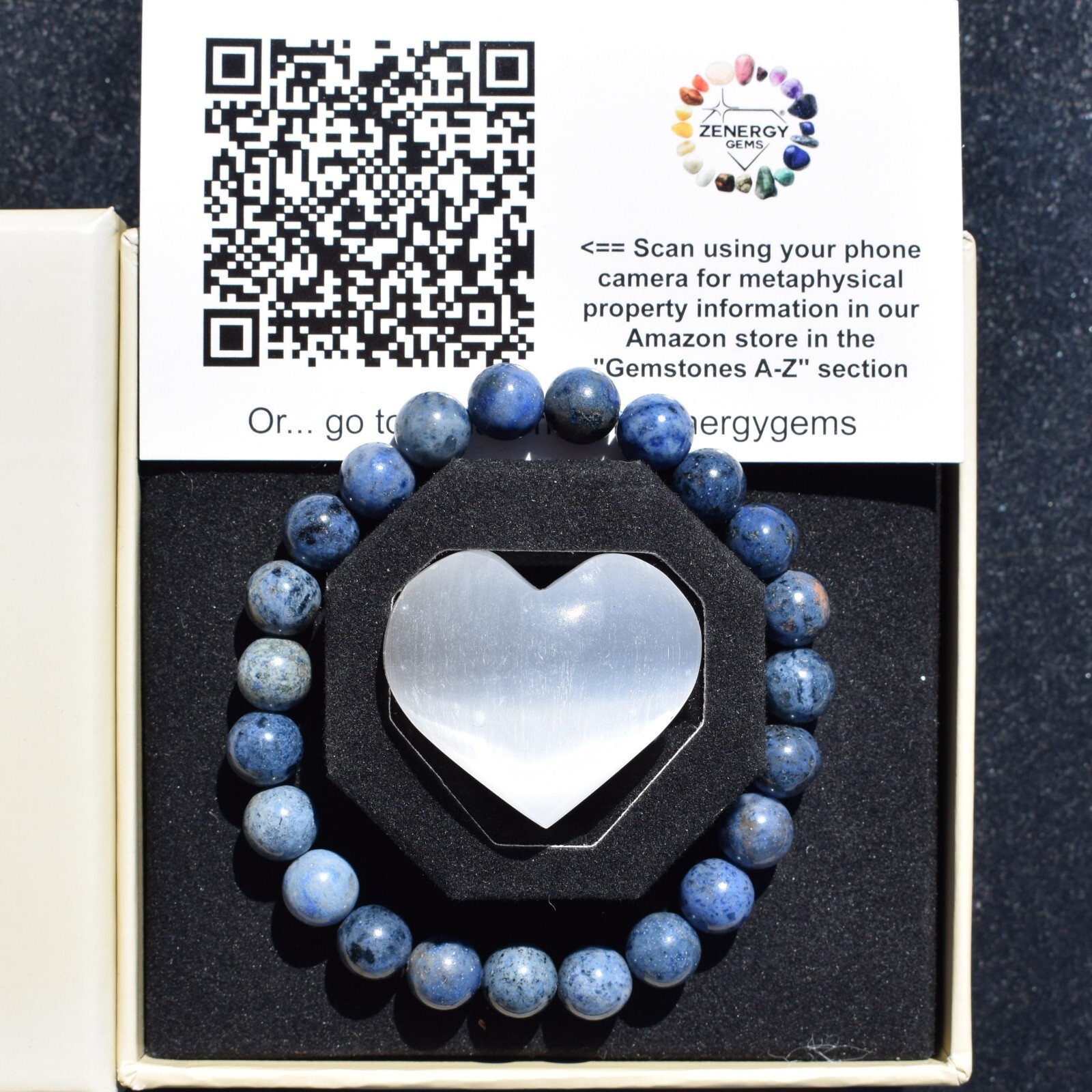 CHARGED Polished Natural Dumortierite Bracelet Stretchy HEALING ENERGY REIKI