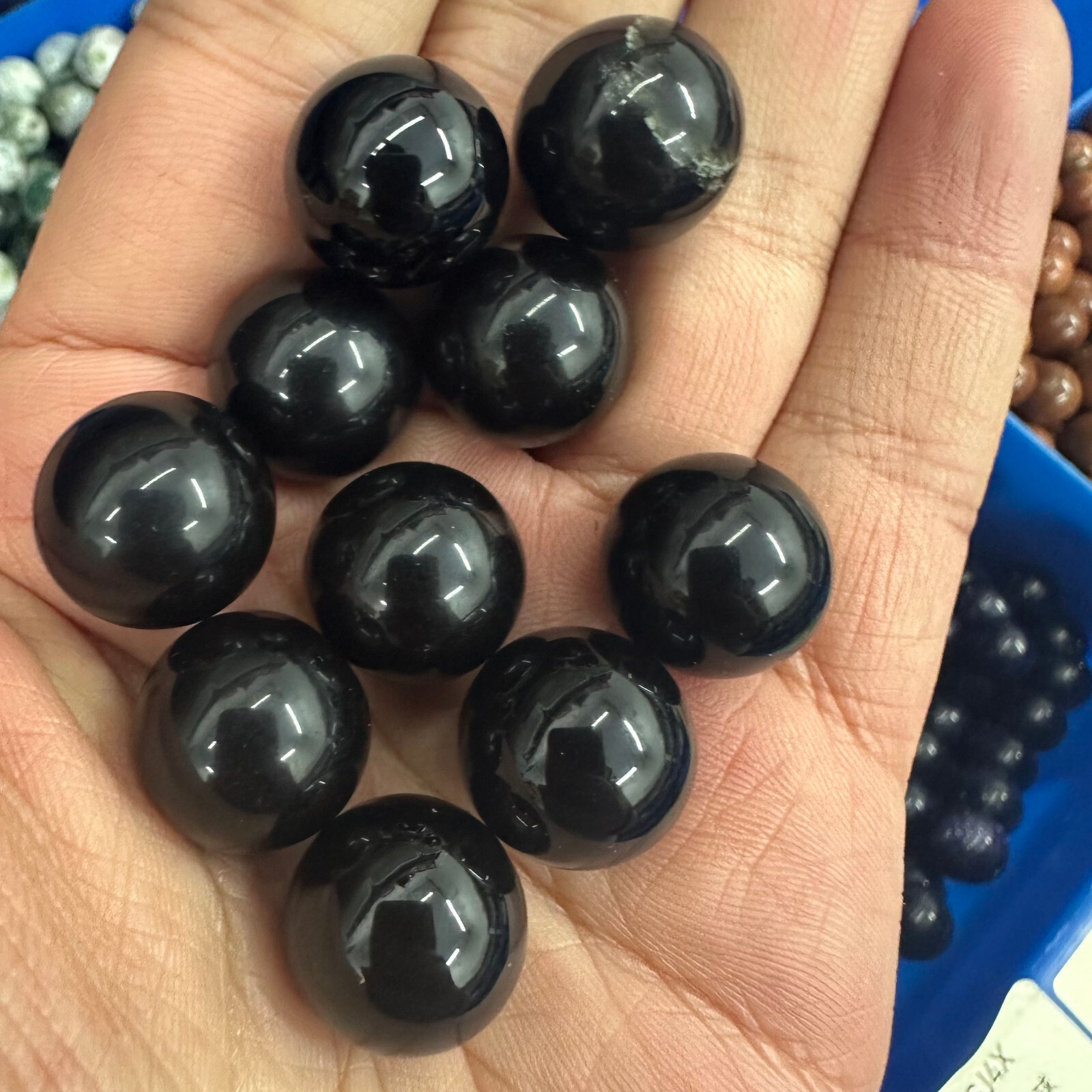 10PC Wholesale Natural Obsidian Ball Quartz Crystal Sphere Energy Healing Stone