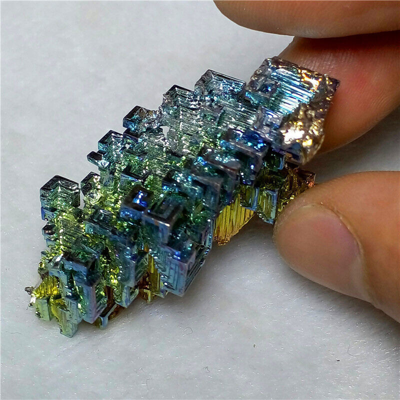 26.6g BISMUTH Crystal Cluster Iridescent Colorful Rainbow Hoppered From USA #C8