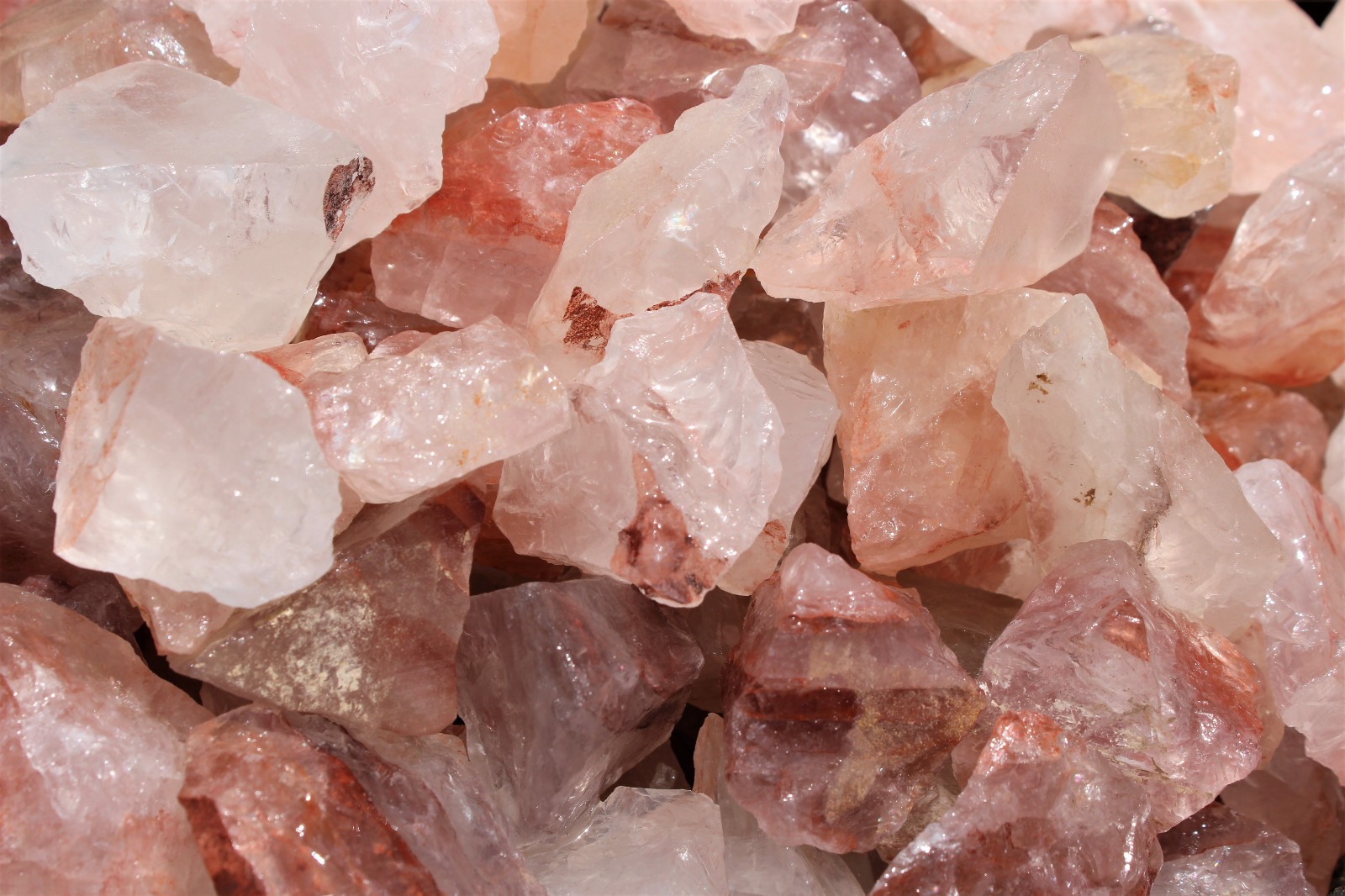 1 lb Bulk Lot Natural Rough Fire Quartz, Raw Crystal Hematoid Mineral (16 oz)
