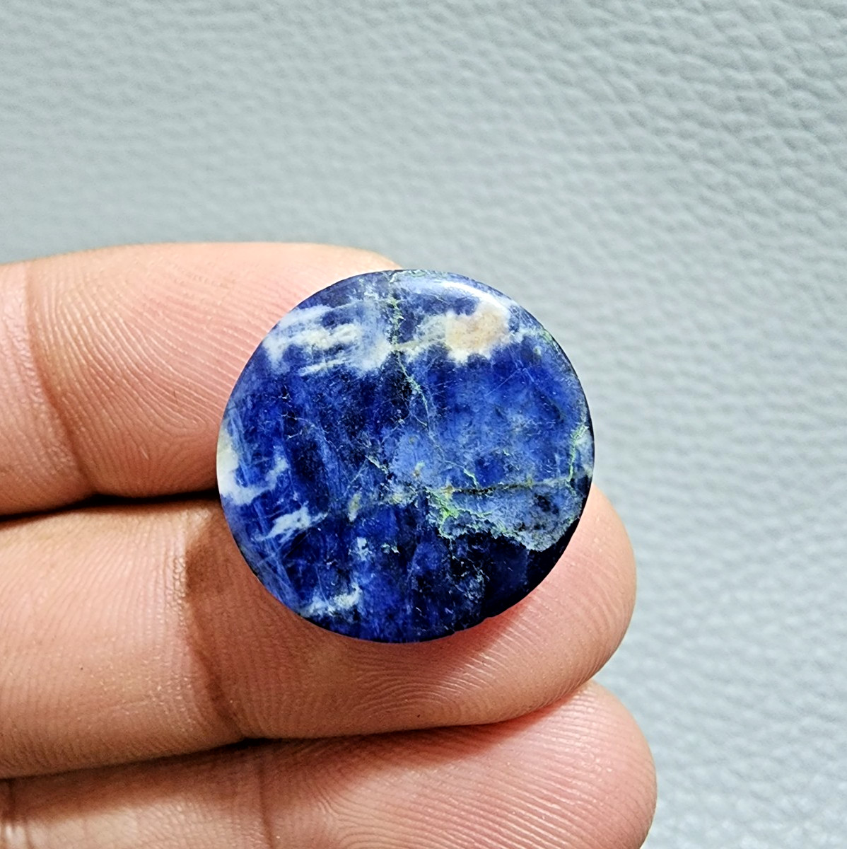 18 Crt Glowing AAA+ African Sodalite Cabochon Round Shape Loose Gemstone Jewelry
