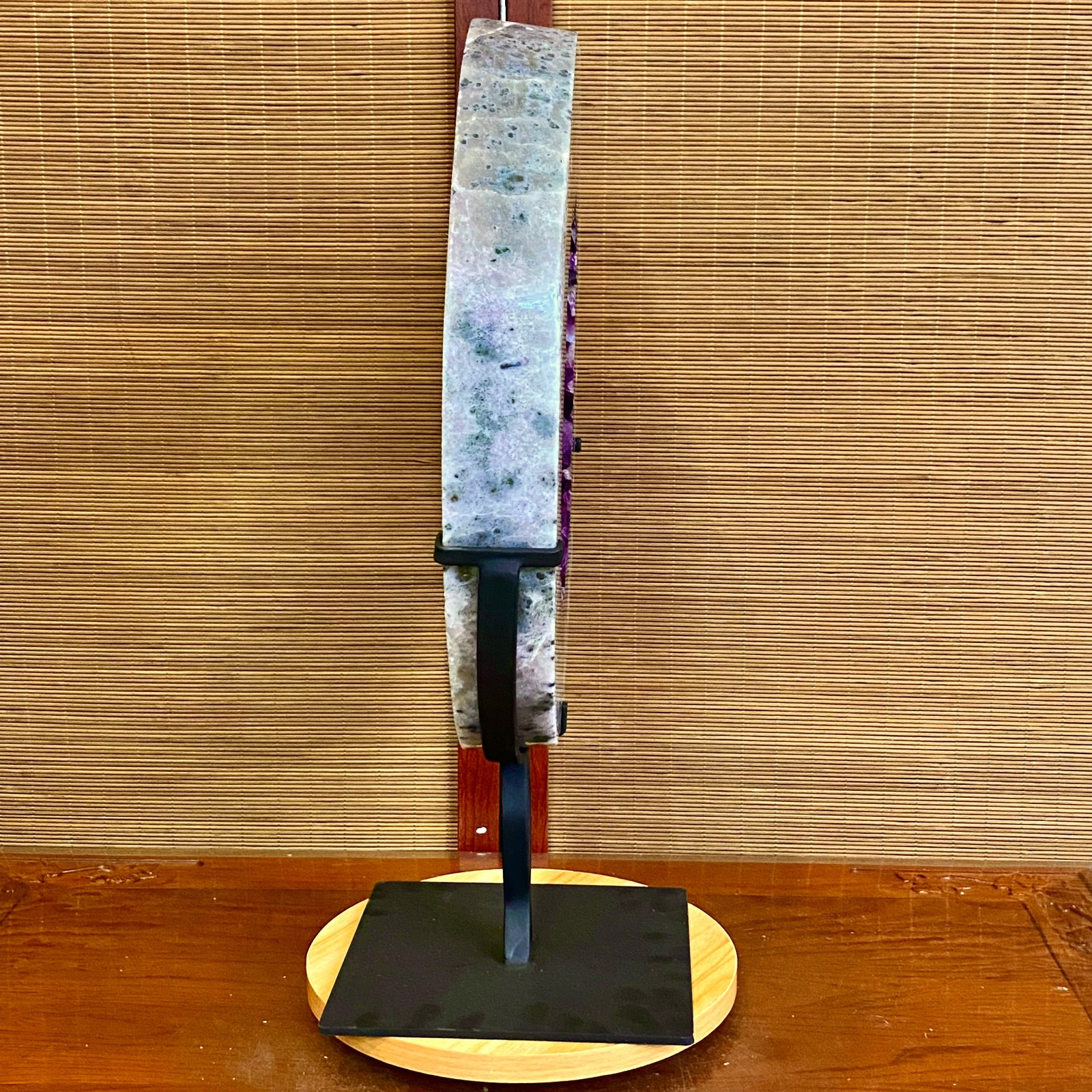 28.4LB Natural Amethyst Cave Crystal Slice Crescent shaped Hand Cut Repai