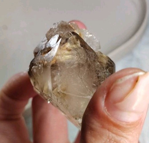 5cm Multi-Enhydro Smoky Citrine 2+Mobile Bubbles Brazilian Skeletal Quartz