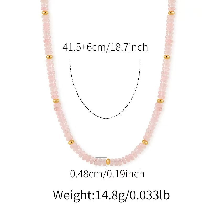 Natural Rose Quartz Choker Dainty Pink Stone Queen Crystal Necklace ReikiJewelry