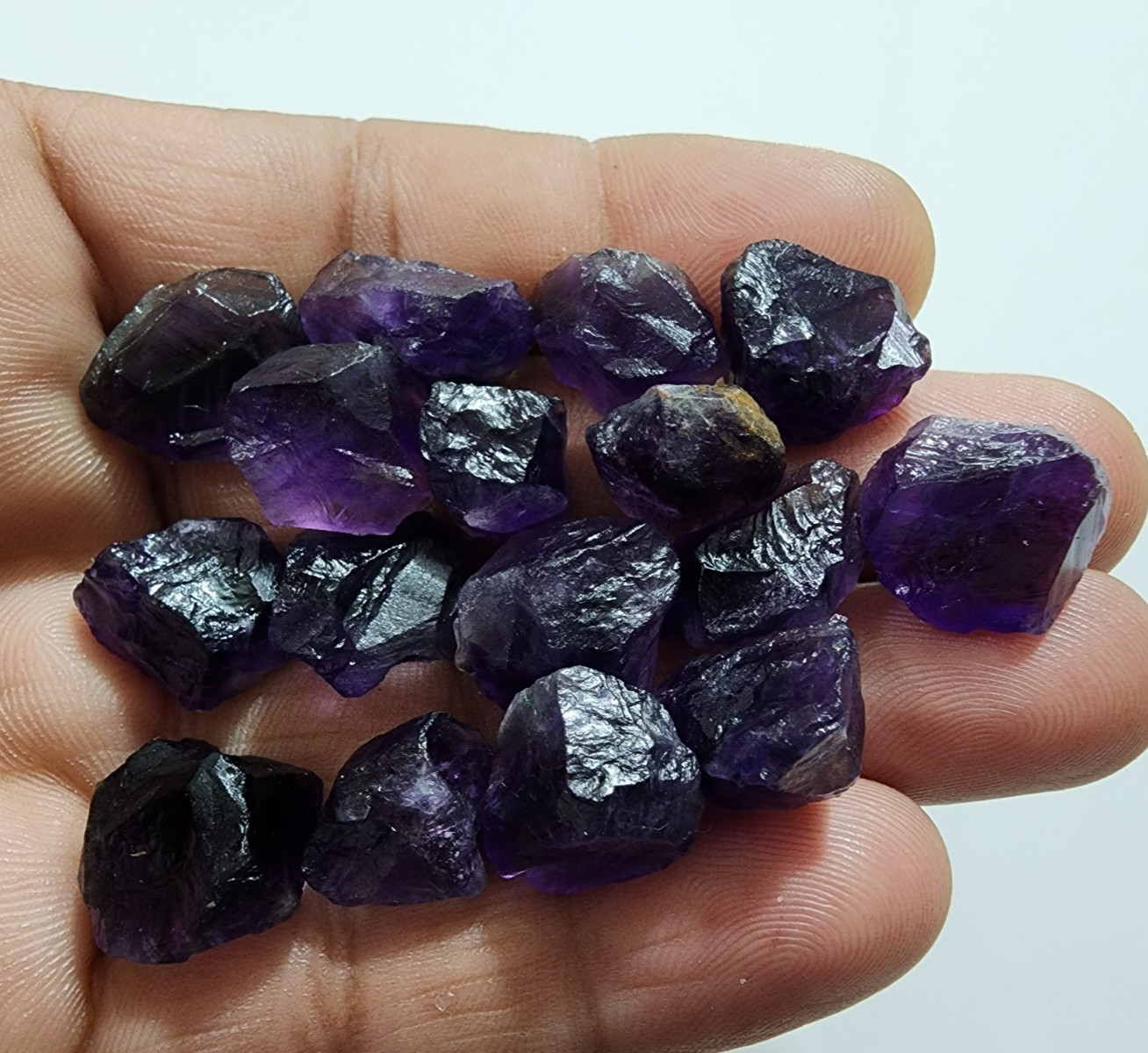 16 Pcs African Purple Amethyst Rough Gemstone Raw Size 14-17 MM Crystal Stones