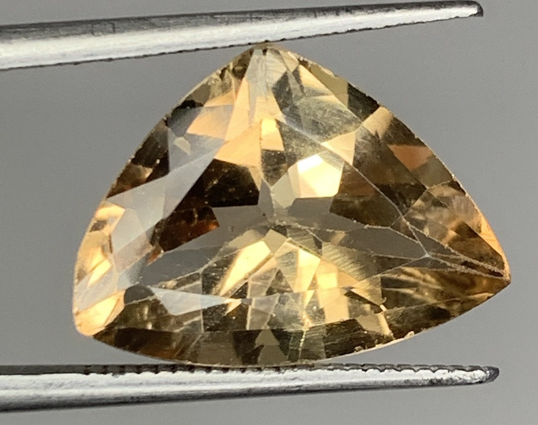 6.95Ct Beautiful Natural Brown Color Topaz Triangle Cut From Skardu Pakistan