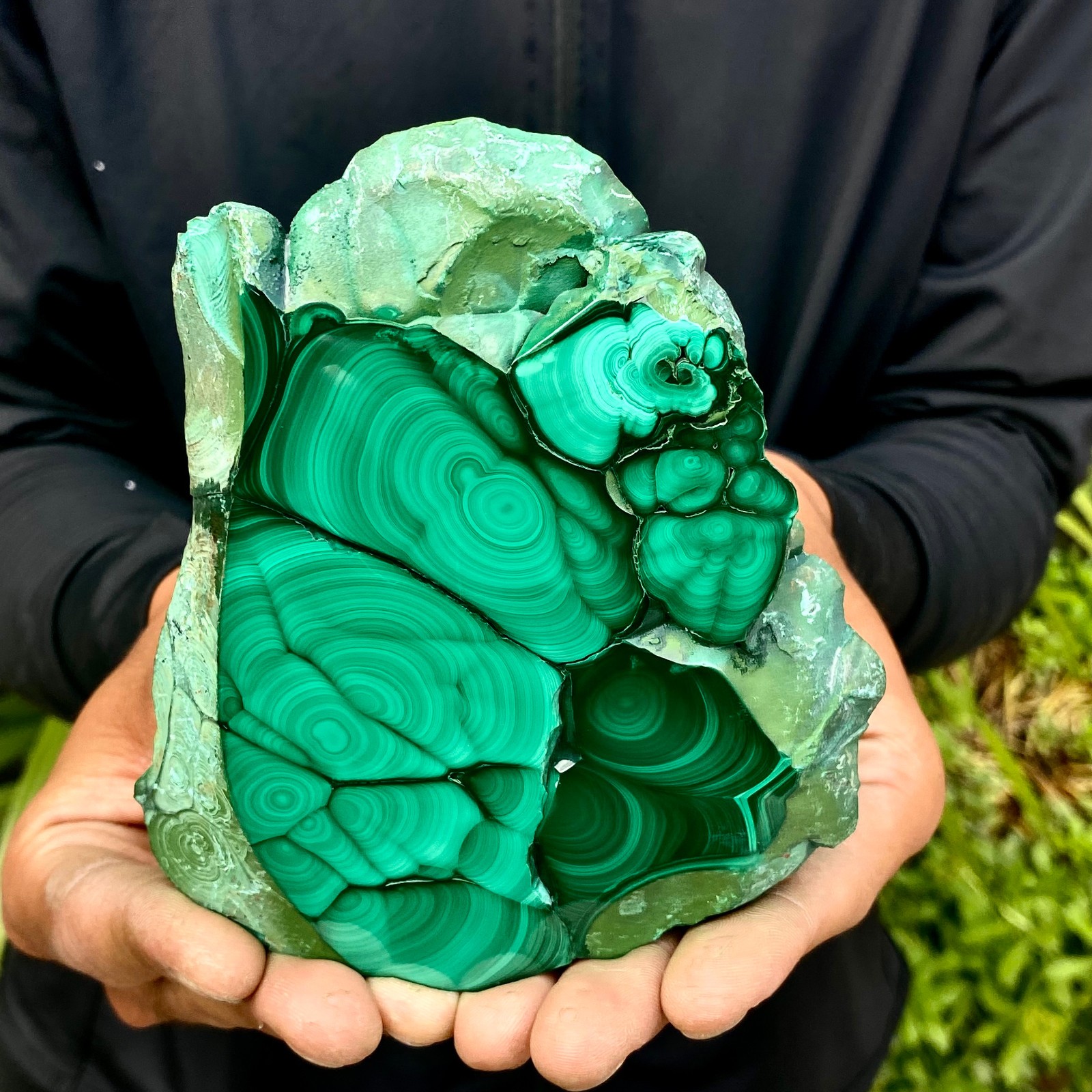 463G Natural malachite slice quartz crystal luster mineral specimen