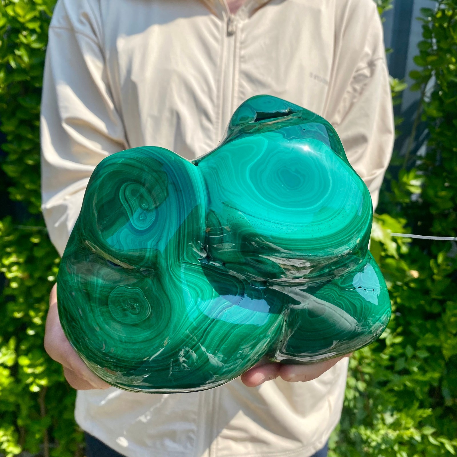 5.29LB Natural glossy Malachite transparent cluster rough mineral sample