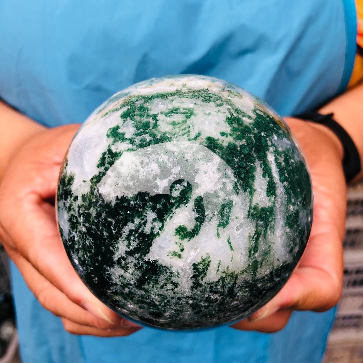 3 pieces 2650g Natural aquatic Agate Ball Quartz Crystal Sphere Healing 2110