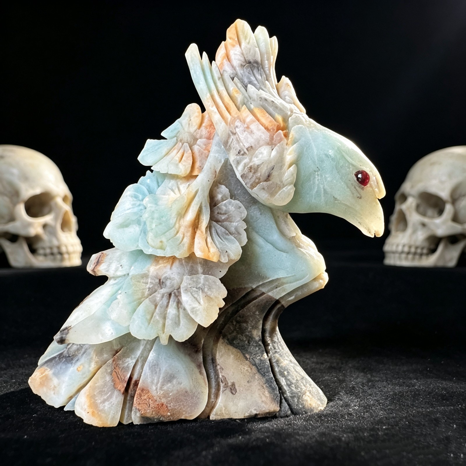 Hand Carved Amazonite Bird – Natural Crystal Animal Figurine Sculpture Decor 4.1