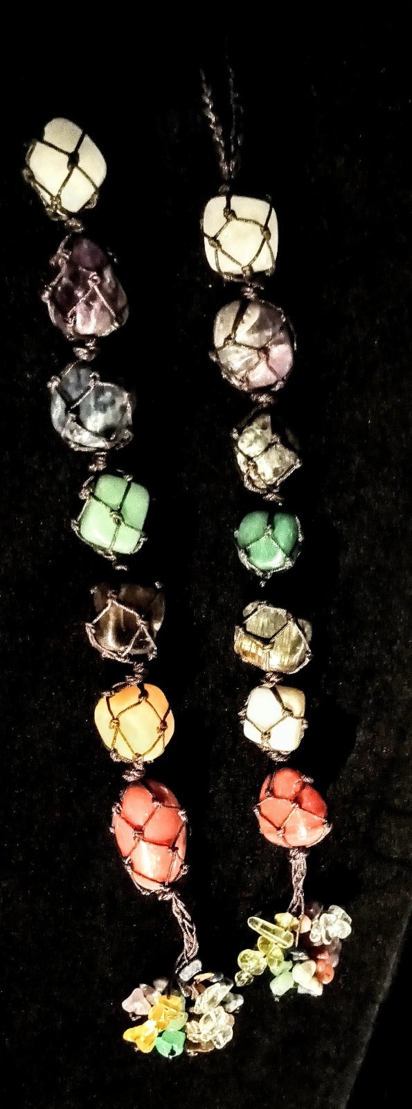 7 Chakra Natural Crystal Decorative Hanging Reiki Healing Tumbled Stone