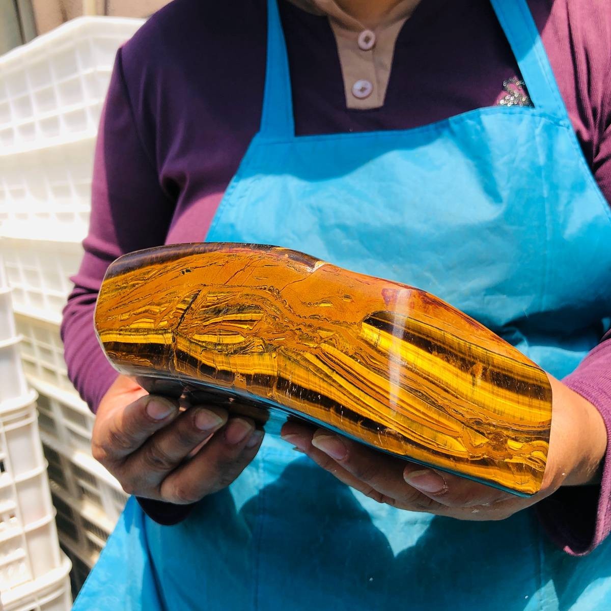5.08LB Natural Tiger Eye Free Form Stone Reiki Healing crystal Mineral Specimen