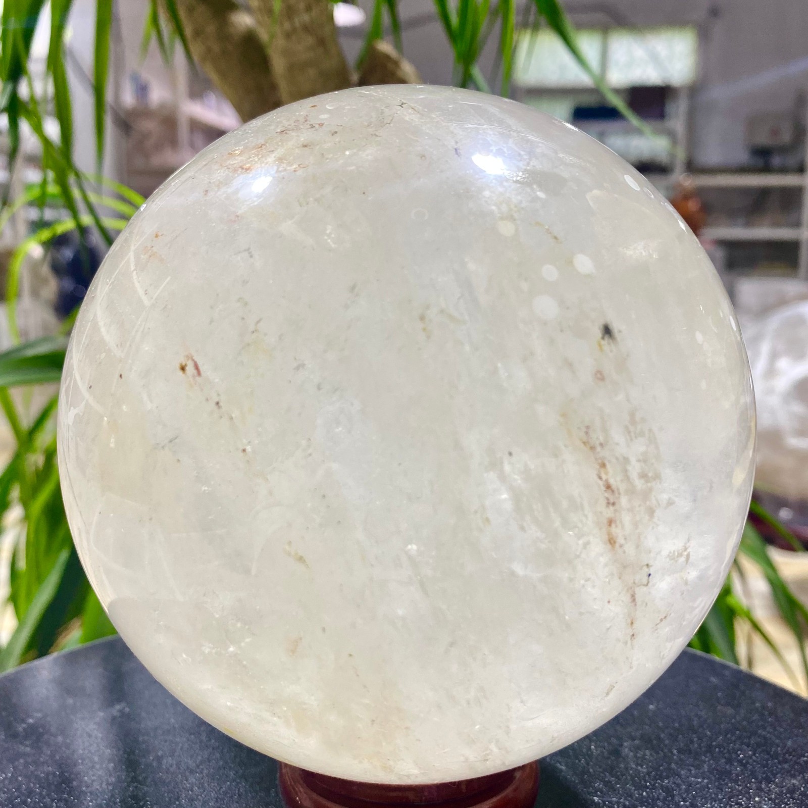 6.17LB white crystal transparent quartz crystal ball Reiki repair