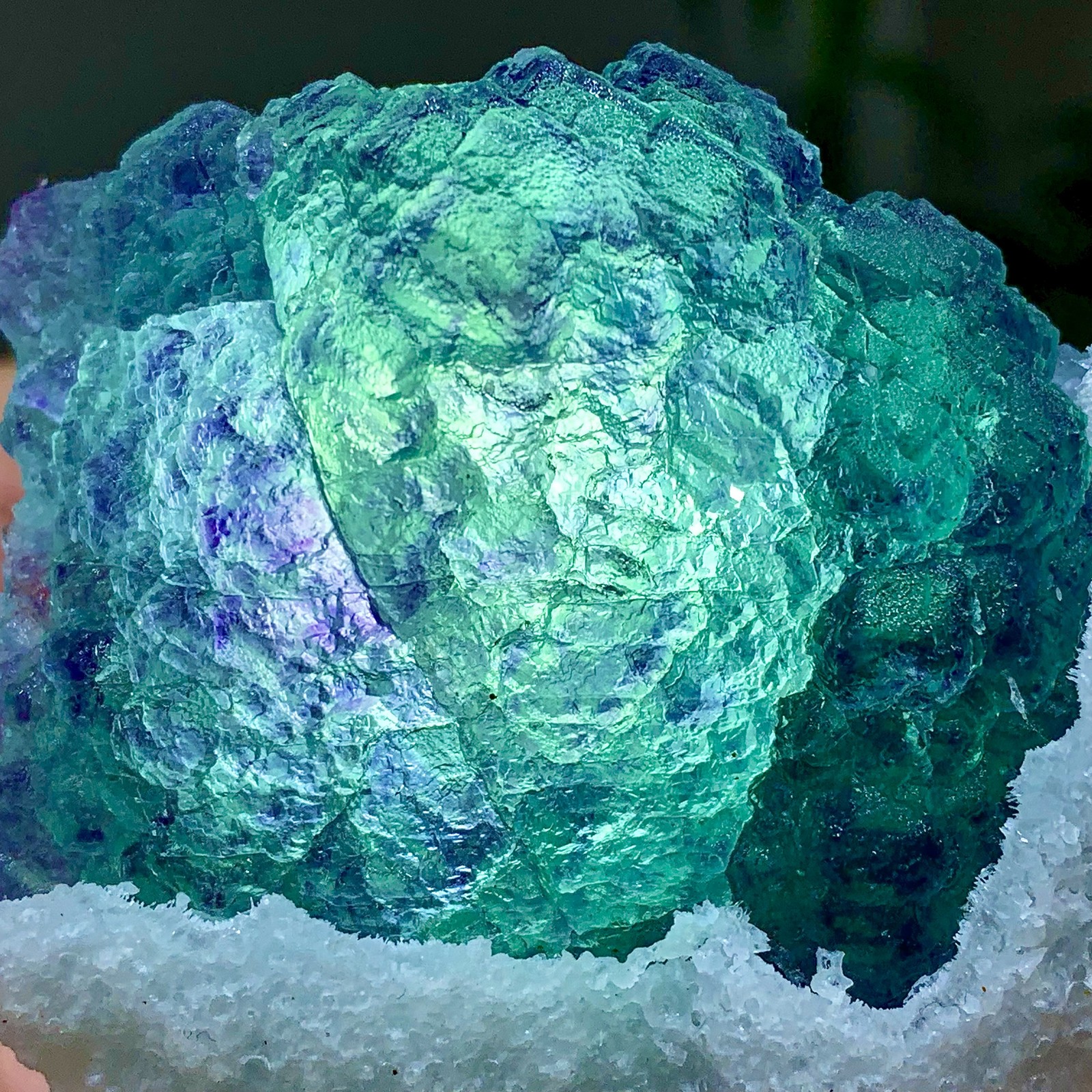 140G Natural fluorite blue-green dual color crystal mineral specimen, Zhejiang
