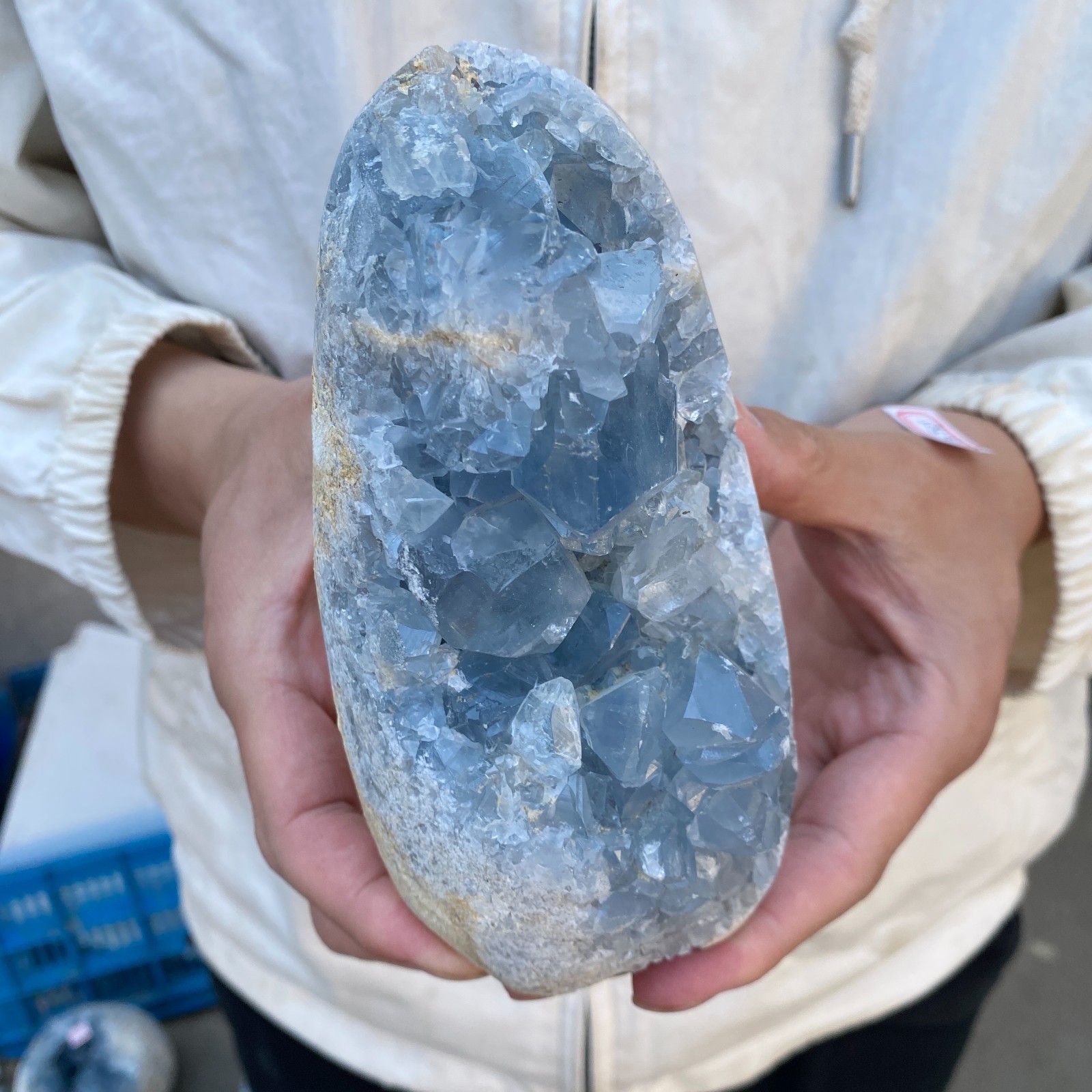 3.7LB Celestite Cluster Blue Geode Crystal Rock Yoga Meditation Reiki Decor