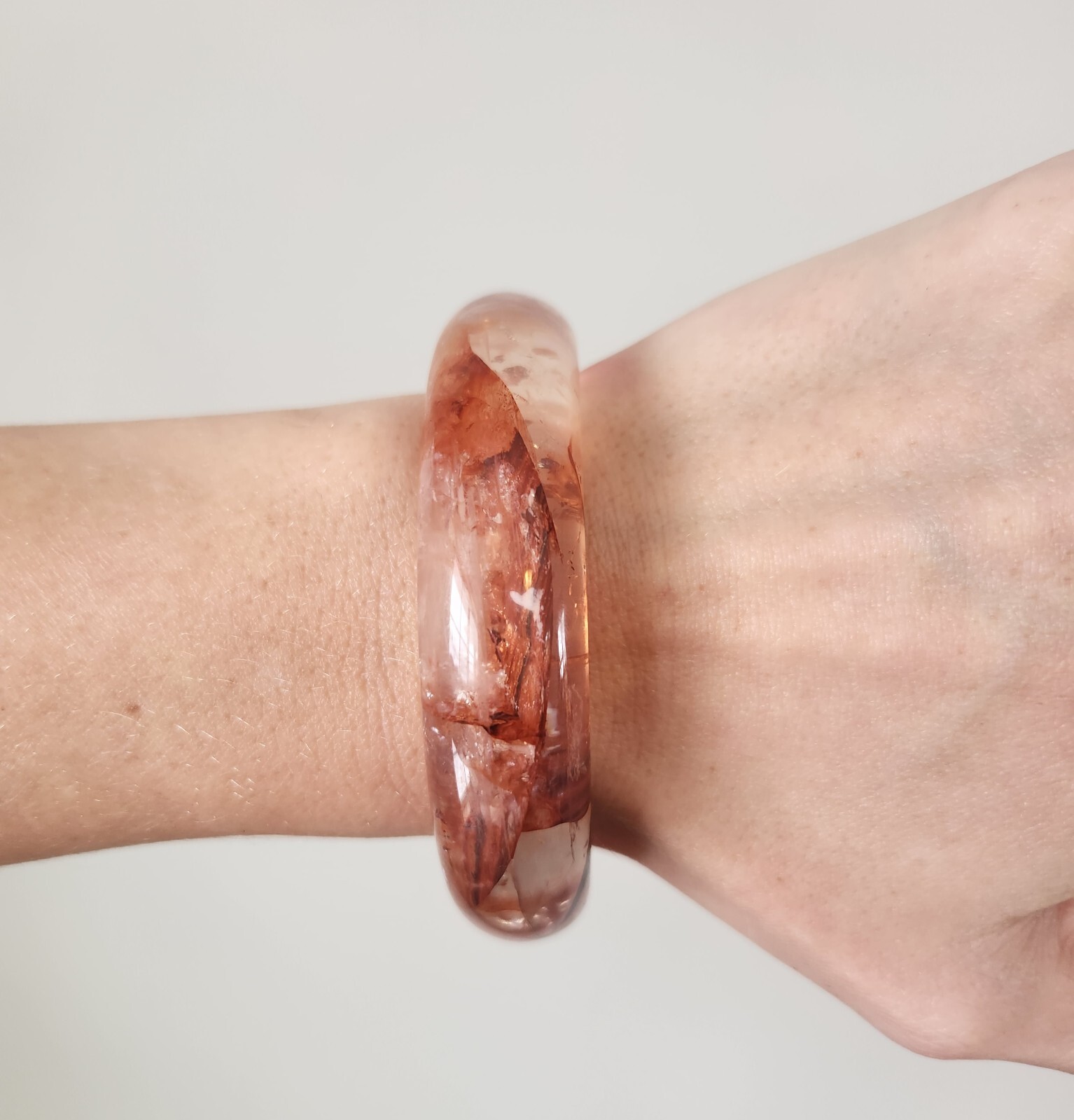 Red Fire Quartz Bracelet Bangle Crystal Gemstone Beautiful Reiki Chakra Reiki