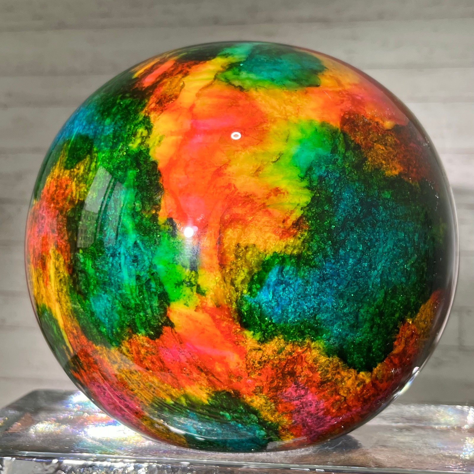 11.22 lb Natural Seven Color Jade Sphere – Taiwan Serpentine Crystal Ball 5.7in