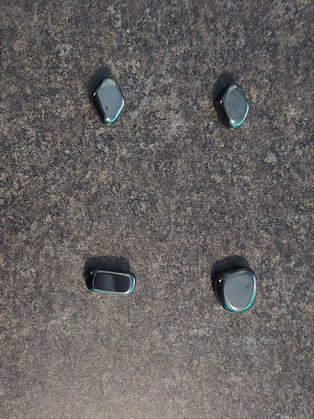 Crystal Caves Pennsylvania Magnetite Crystal In Blue Velvet Bag 9 Stones Total