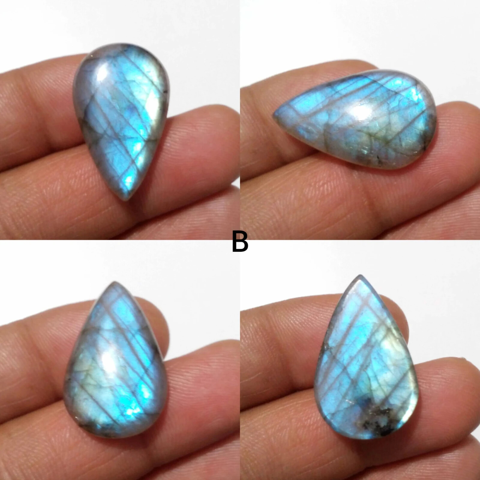 Top Quality Blue Fire Labradorite Pear Shape Loose Gemstone For Making Jewelry