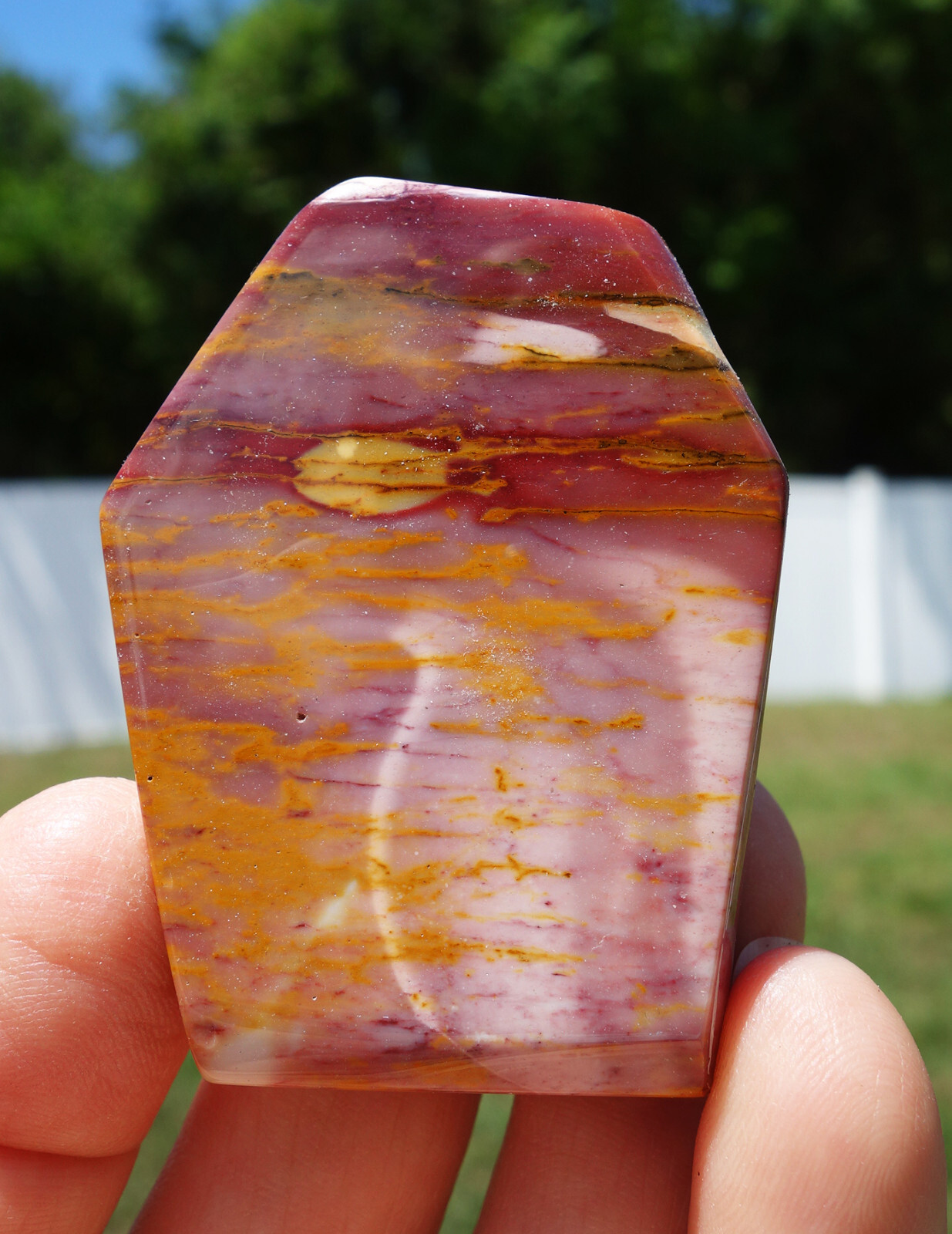 MOOKAITE Jasper Crystal Palm Stone Polished Healing Freeform Australia For Sale