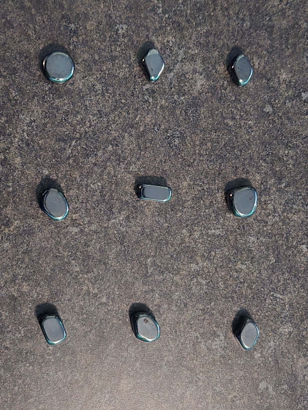 Crystal Caves Pennsylvania Magnetite Crystal In Blue Velvet Bag 9 Stones Total