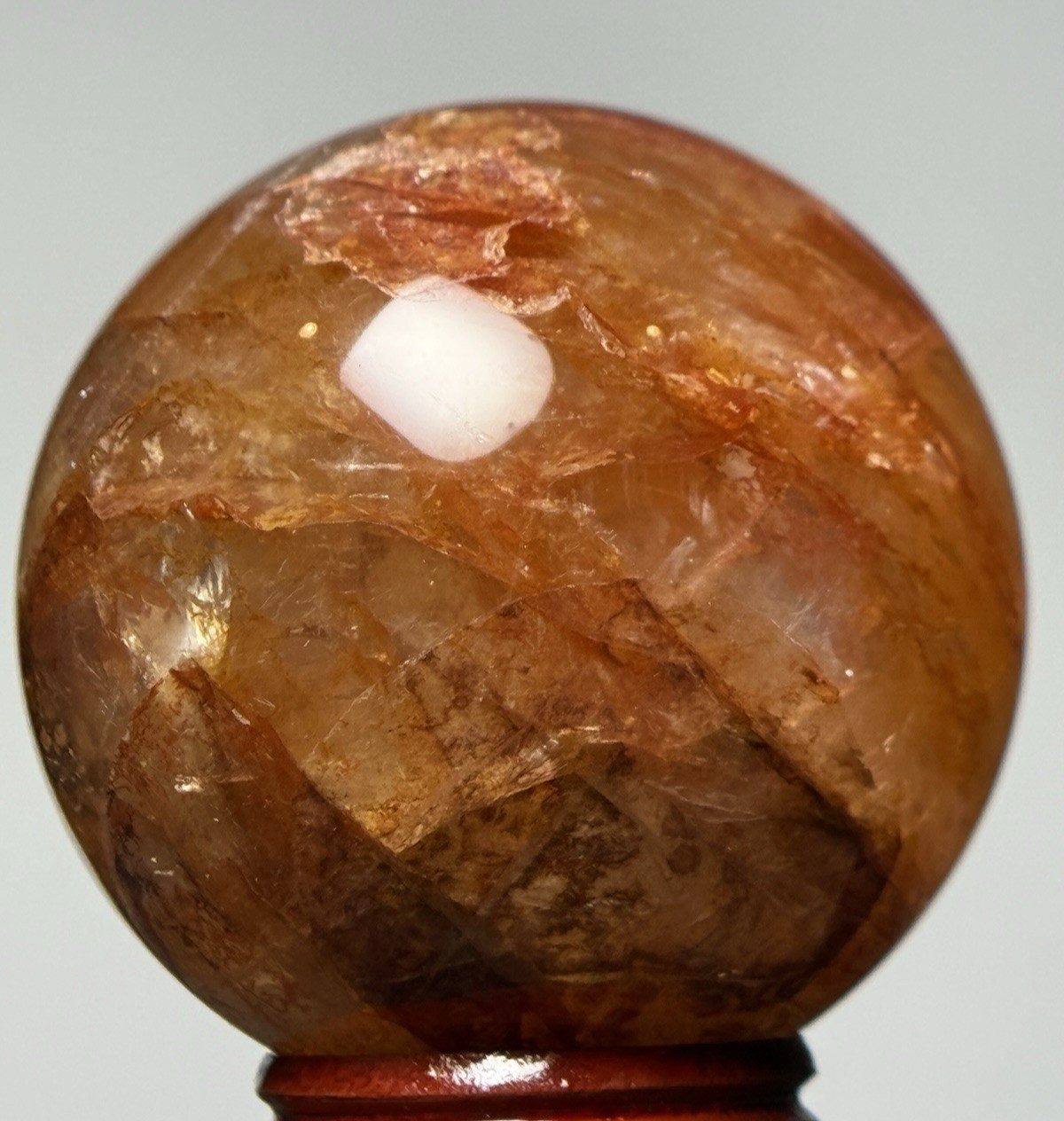 50mm FIRE QUARTZ SPHERE – Red Hematoid Crystal Ball Mineral Chakra Reiki Witch