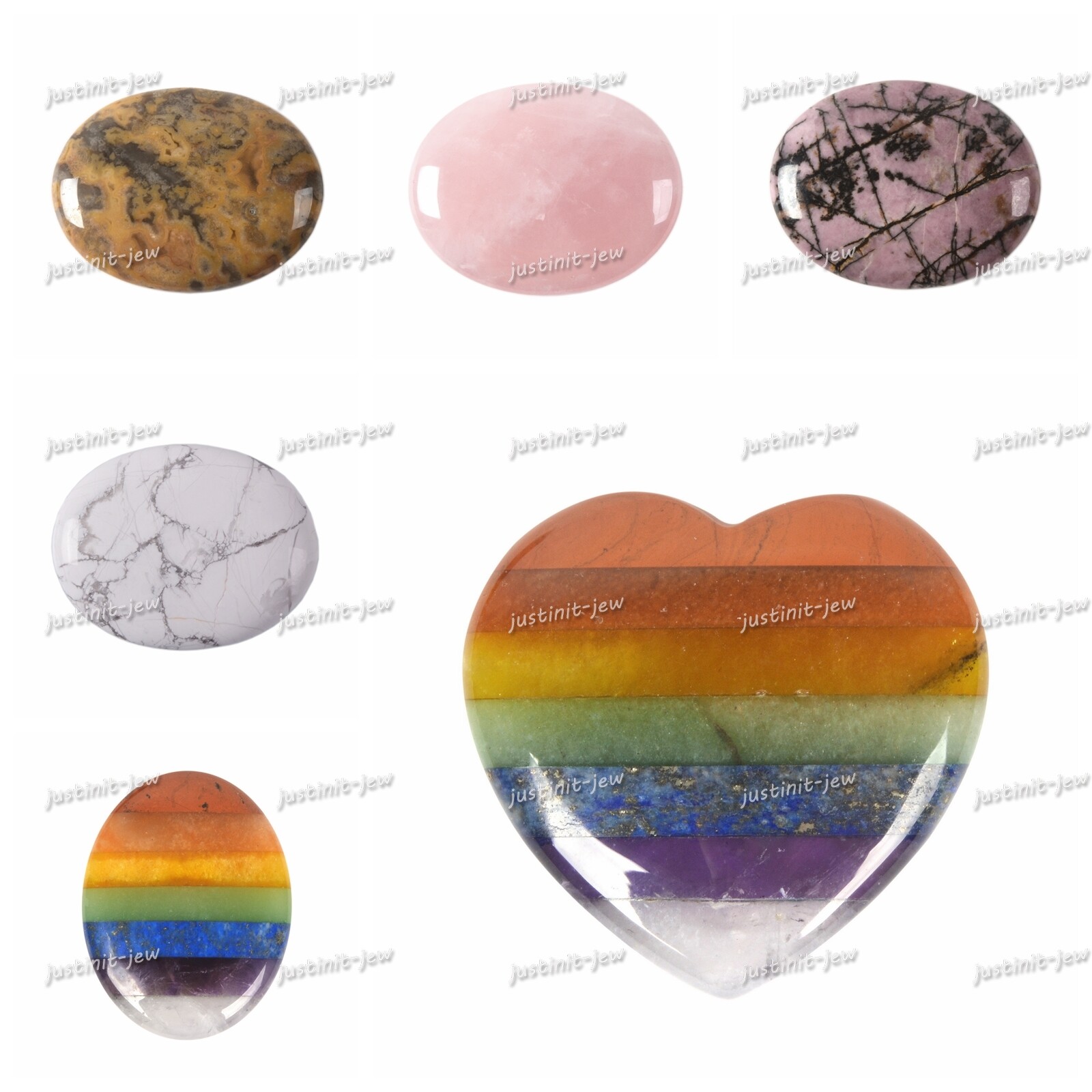 45mm Healing Crystal Massage Rubbing Meditation Palm Worry Stone Reiki Chakra