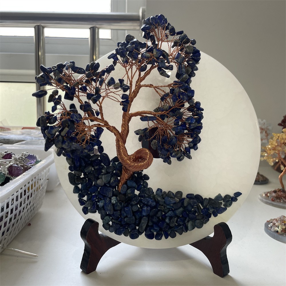 6.8″ Gemstone Crystal Color Gravel Money Tree Wealth Luck Prosperity Decoration