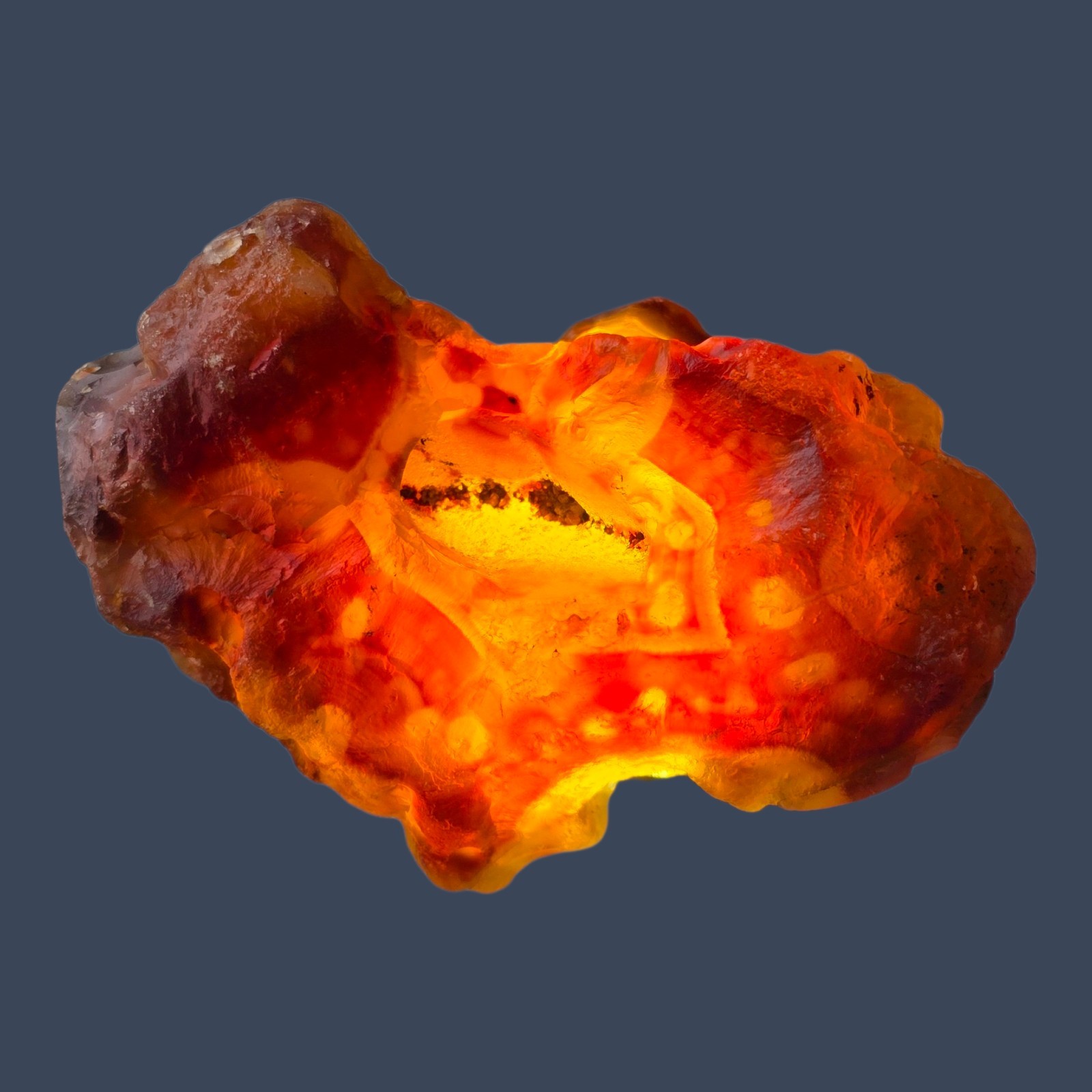 Raw Carnelian Agate Red Translucent Backlit Glow Natural 156g