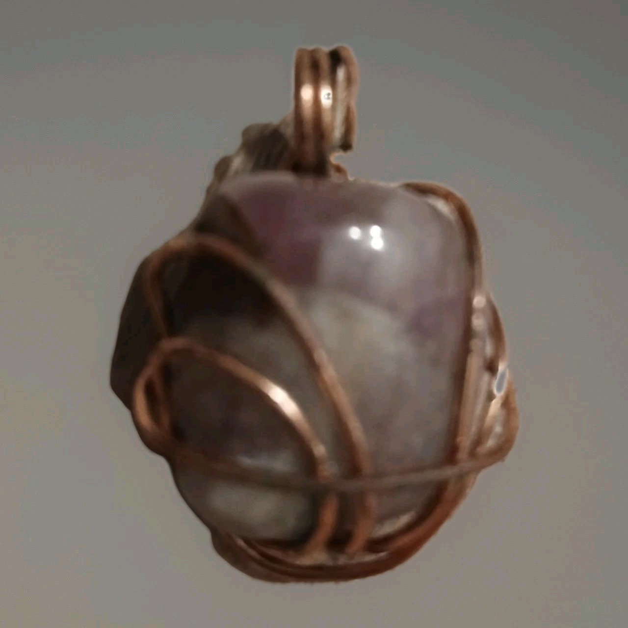 Tumbled Jasper Crystal, Brass Wire Pendent Aprx 1.5″