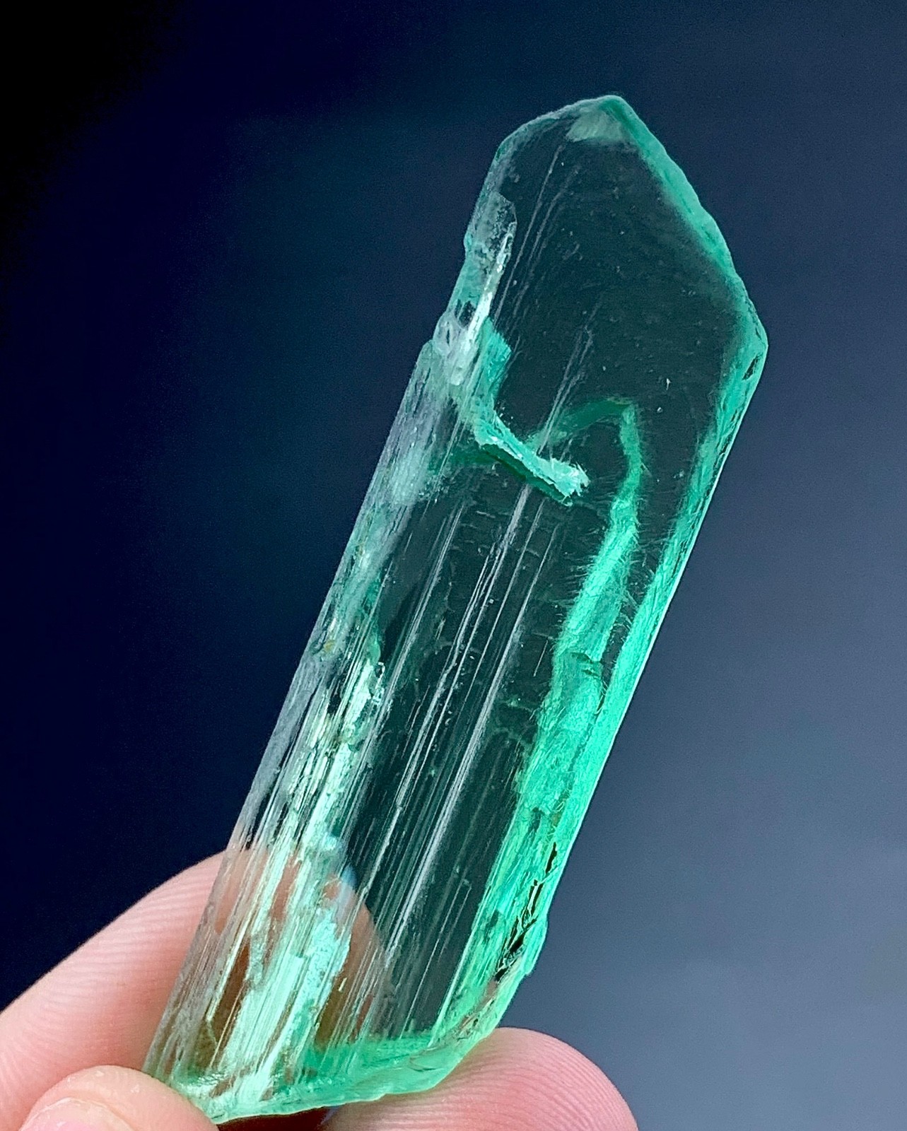 70 Carat Green kunzite Crystal specimen From Afghanistan