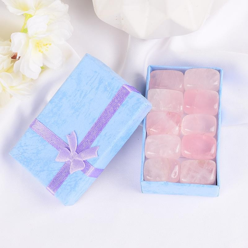 10 Pcs /Set Natural Tumbled Stone 15-20Mm Mix Rock and Quartz Rose Bead Chakra H