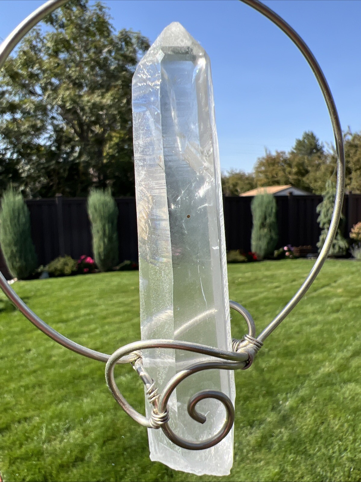 Floating Quartz Crystal Sculpture Decoration ￼FENG SHUI HANGING Handmade USA #2