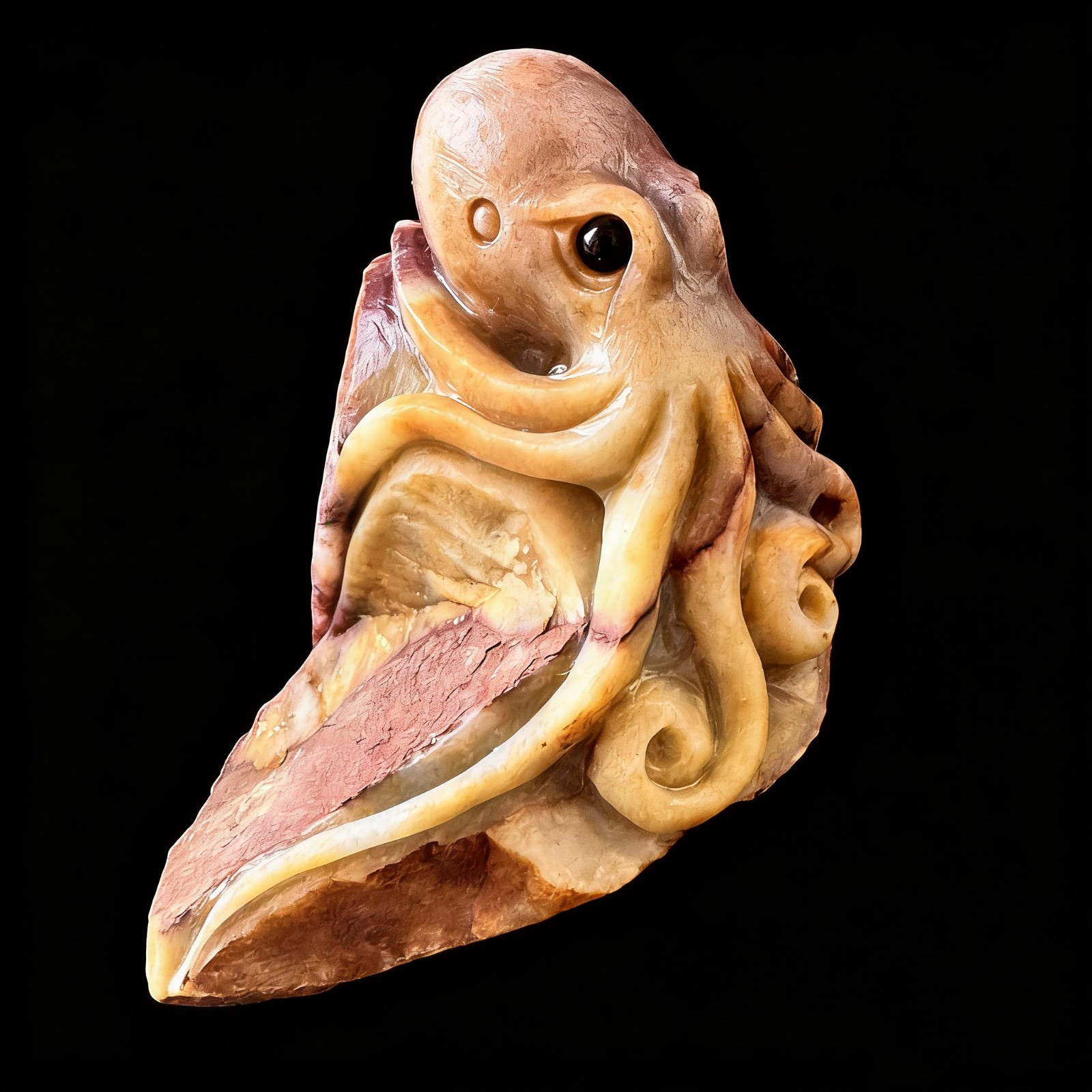 Hand-Carved Amazonite Octopus Sculpture, Natural Crystal Decor for Collectors