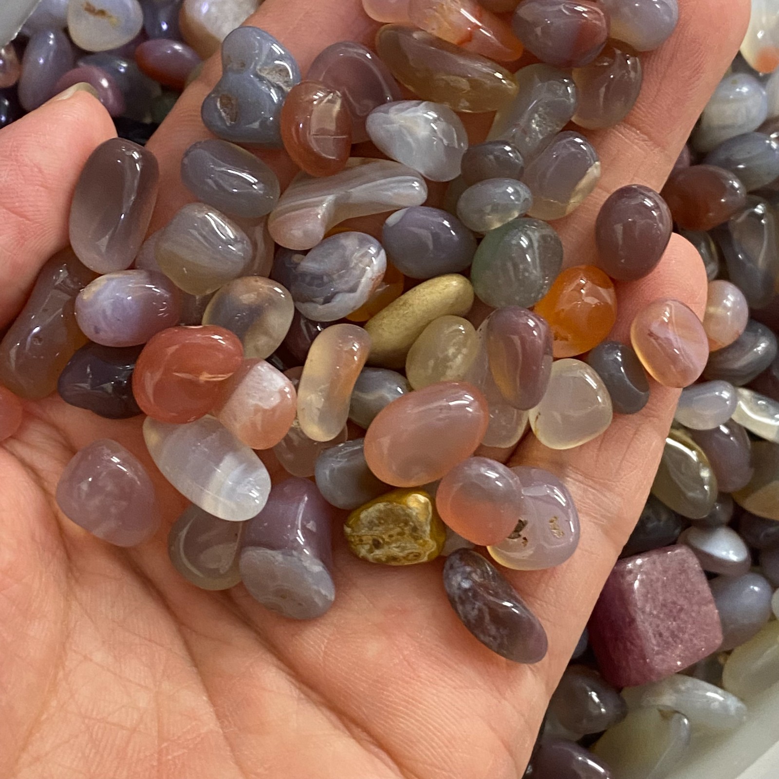 200g Tumbled Stones Assorted – Mixed Polished Agate Crystals – Crystals Blend
