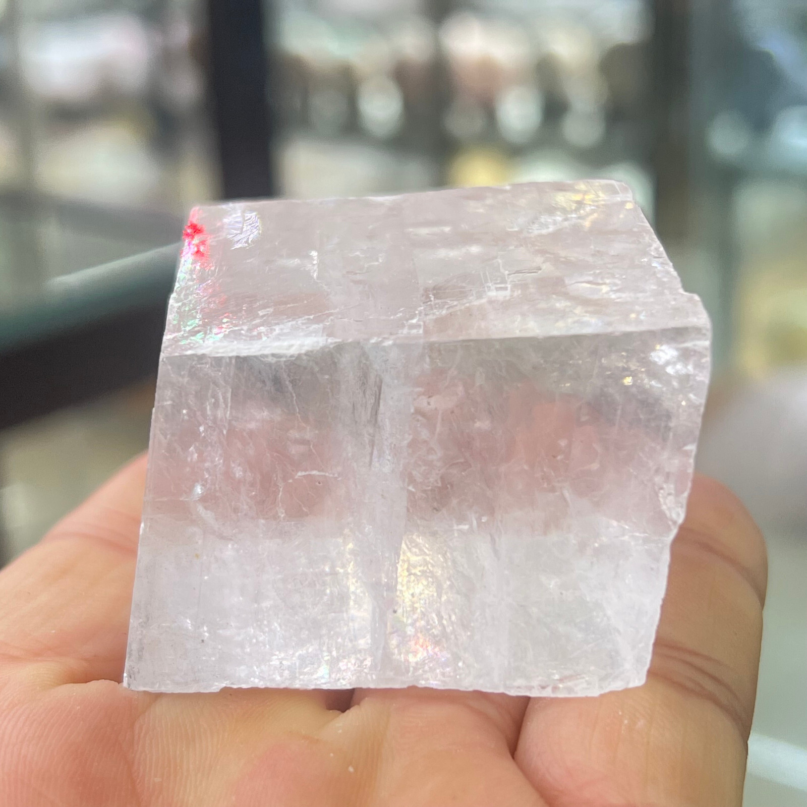 Natural iceland spar crystal mineral Teaching specimen 1PC 50G+
