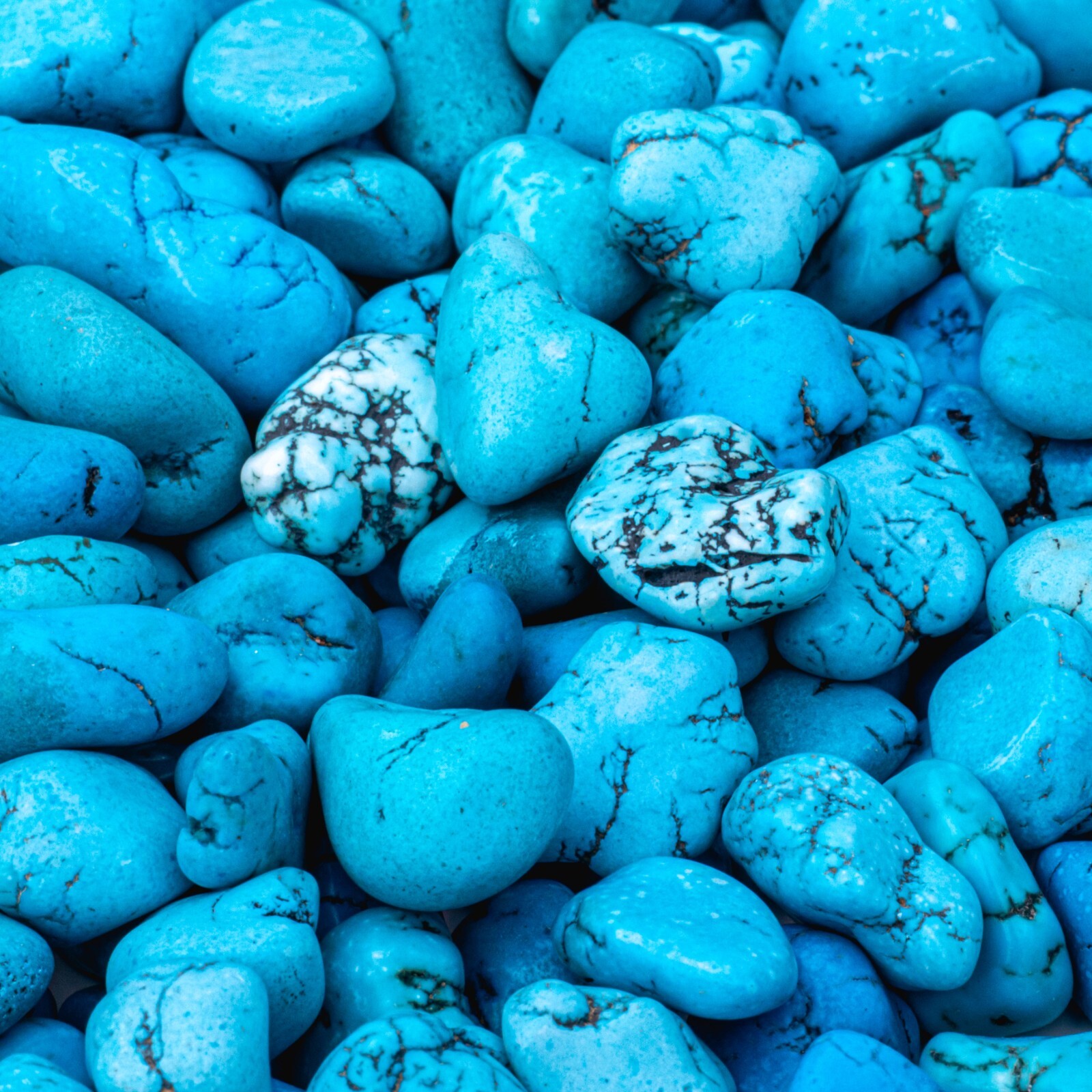 50g Tumbled Blue Turquenite Gemstone Crystals 15-25 Stones Bulk Rocks Wholesale