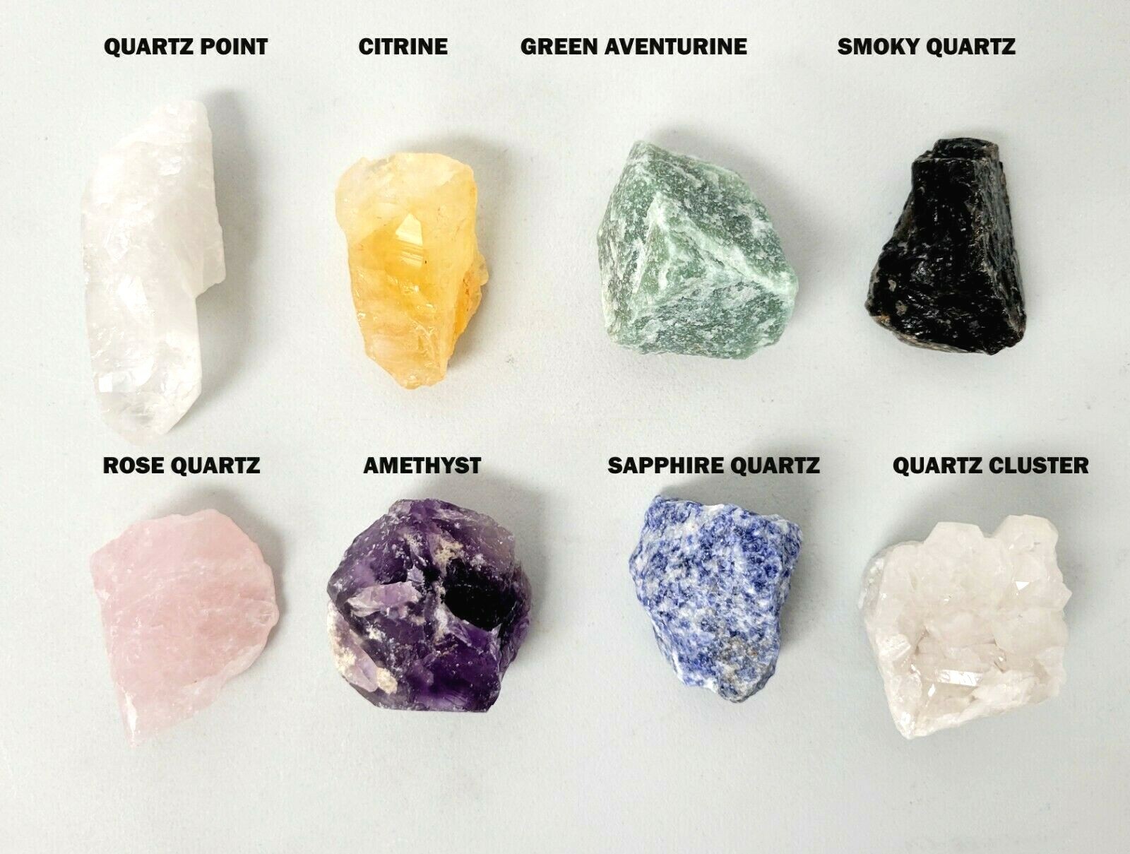 QUARTZ CRYSTALS SET – Assorted Mix Natural Gemstones – Rough Stones Mixed Lot