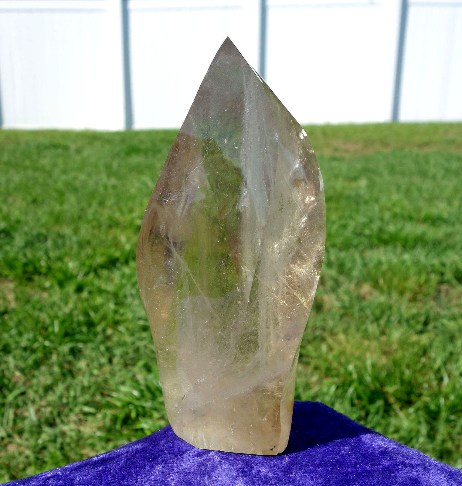 Large CITRINE Quartz Crystal Point Polished Free Form Flame Twist For Sale