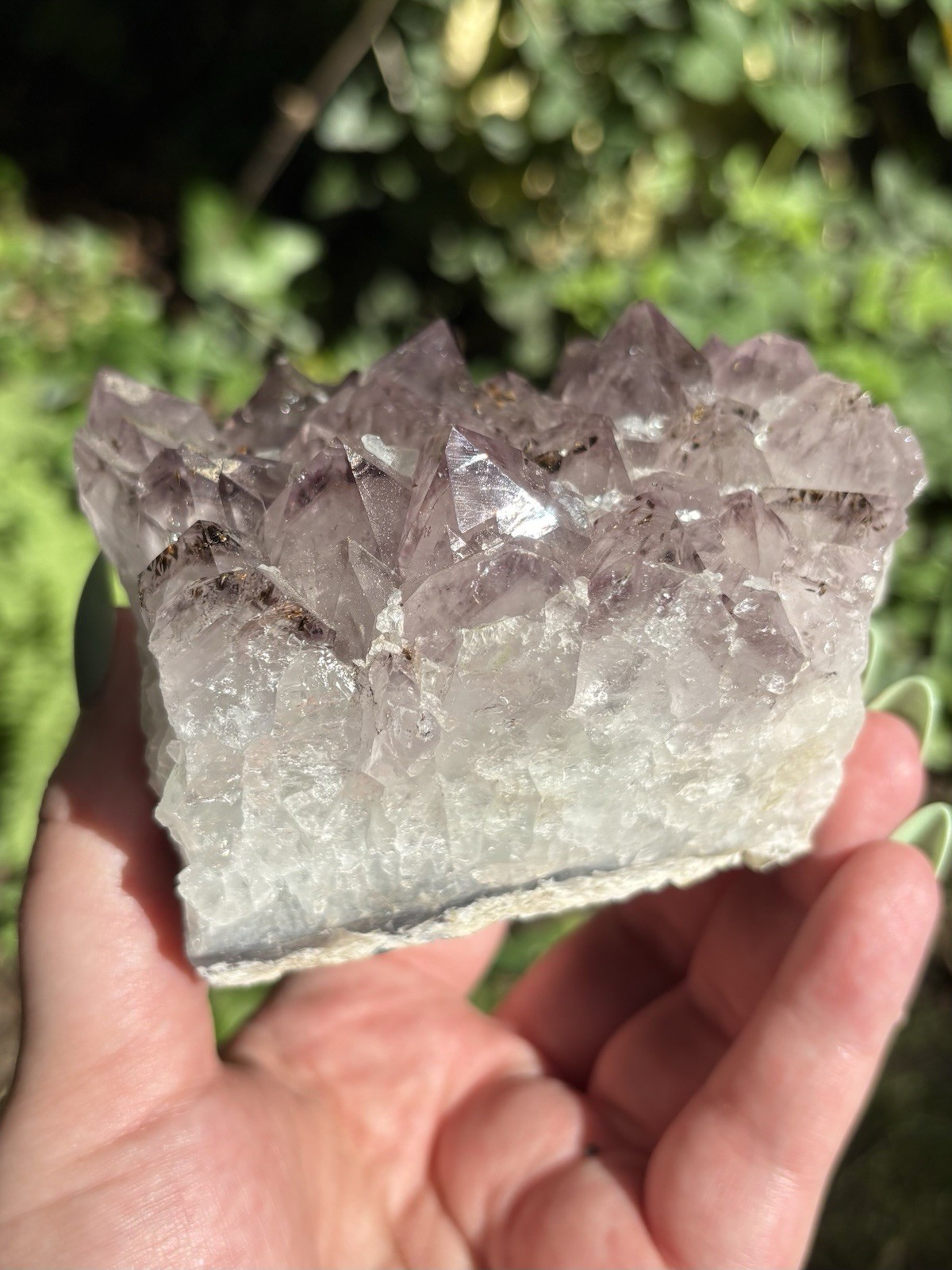 Large Amethyst Flower Cluster- Natural 4.4” Light Purple Druzy Amethyst Crystal