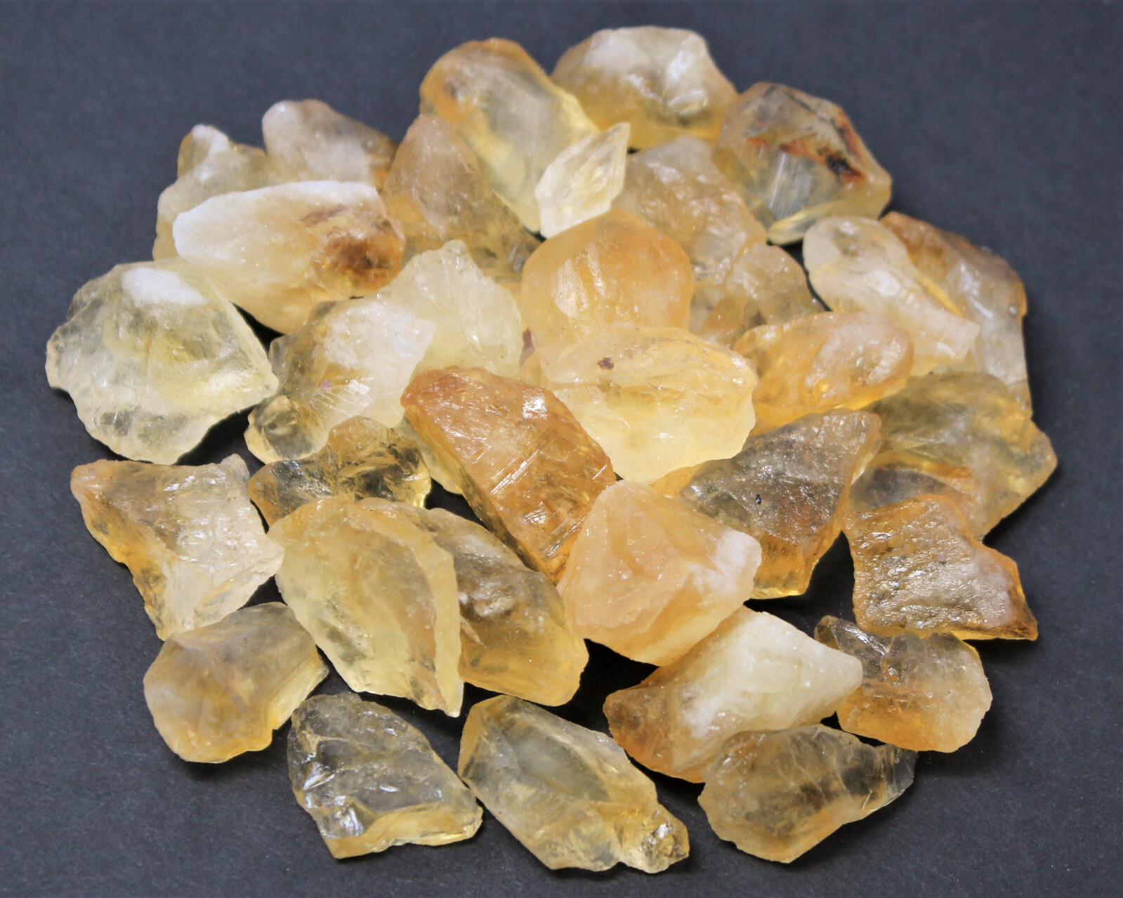 Rough Citrine CHIPS, Loose 1 lb Bulk Lot (16 oz Raw Crystal Chips) Crafting