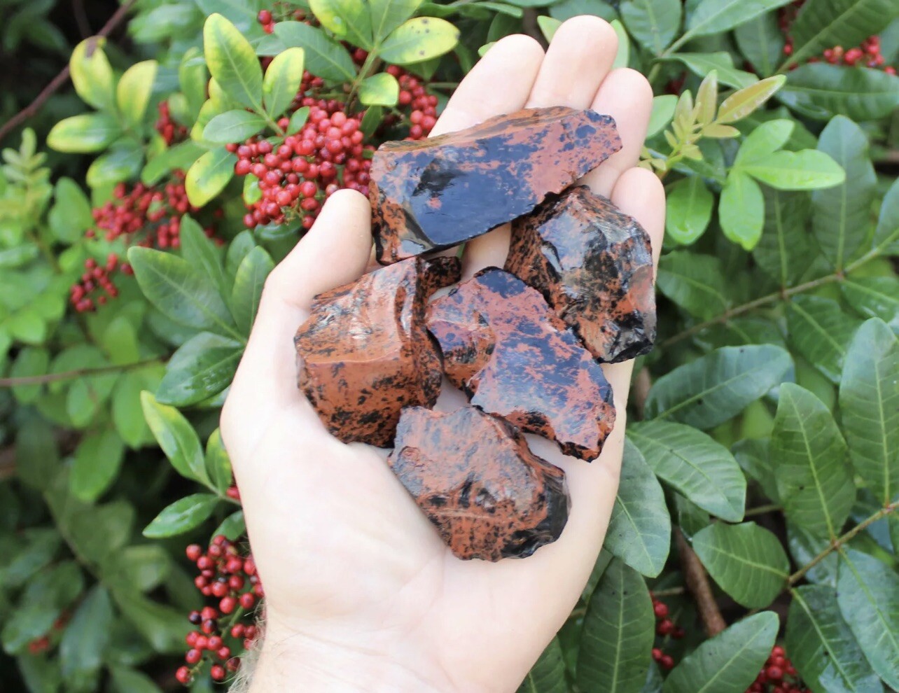 Raw Natural Mahogany Obsidian Bulk Wholesale Lots – Rough Obsidian Crystals 5lbs