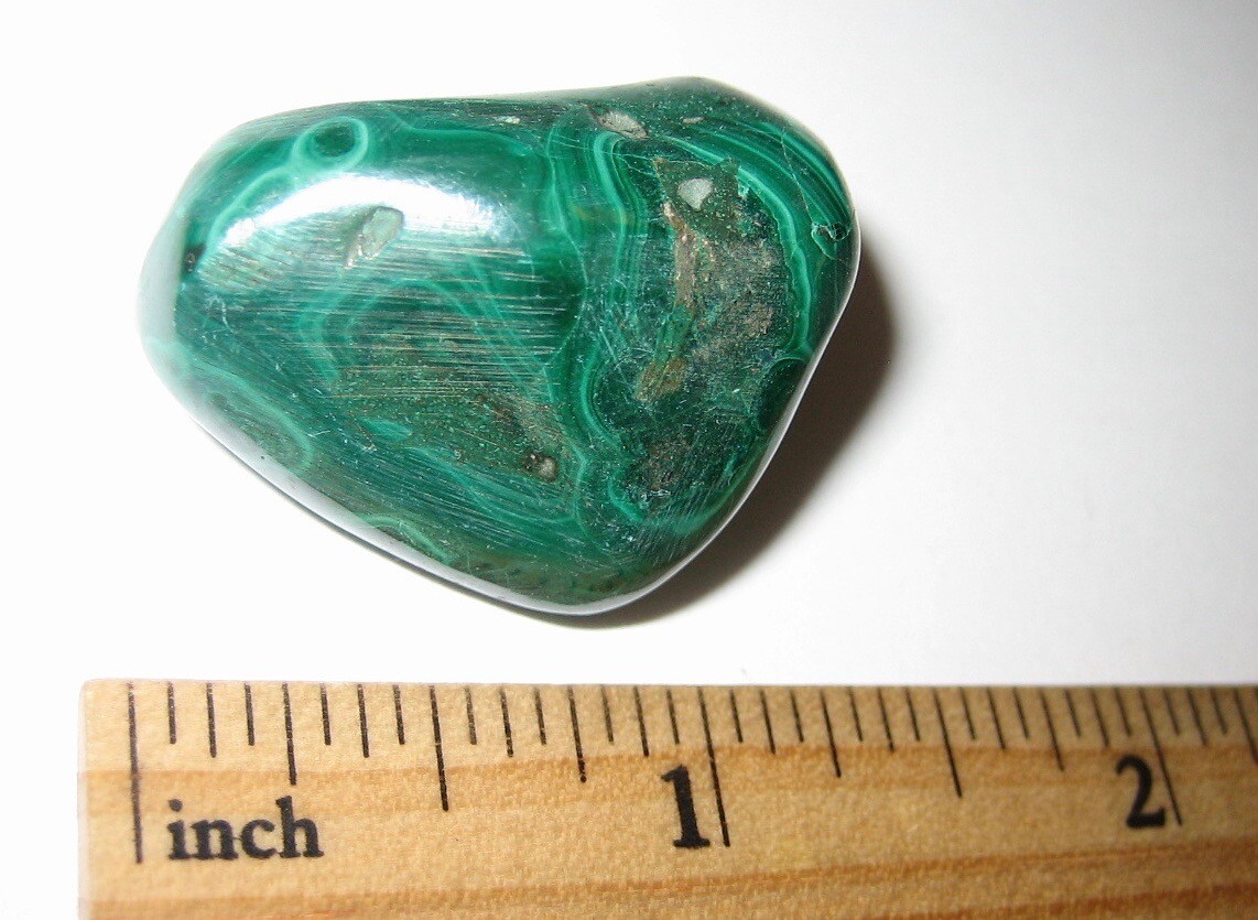 1.25″ TUMBLED POLISHED NATURAL MALACHITE STONE MINERAL FROM THE CONGO ~ 25.2g *1