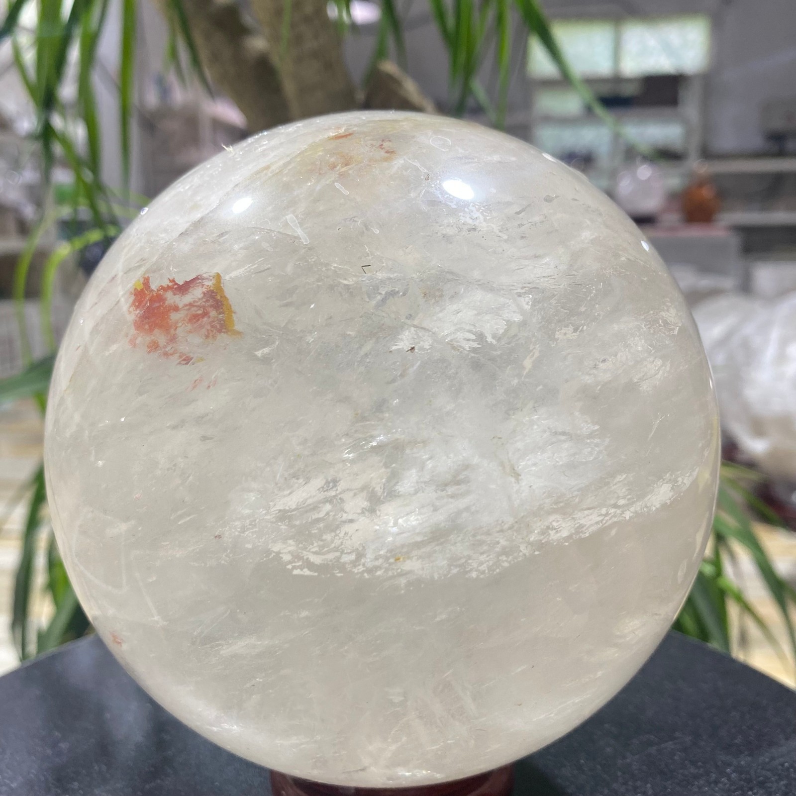 7.05LB white crystal transparent quartz crystal ball Reiki repair