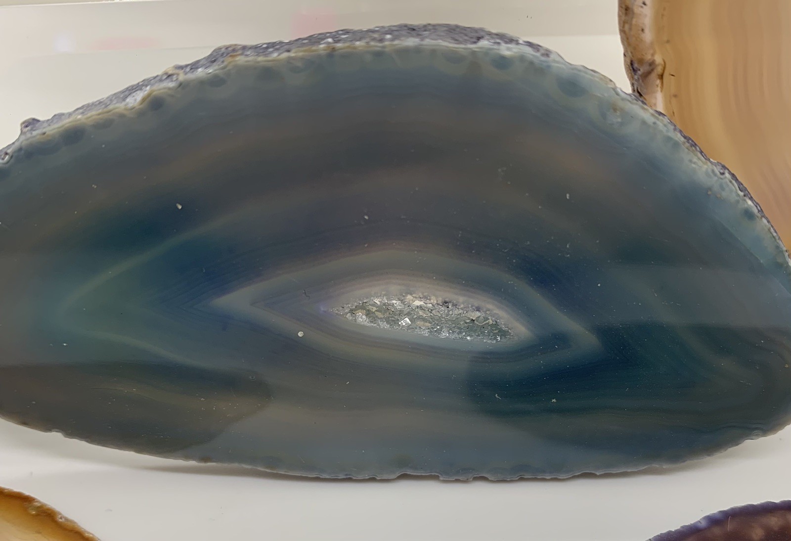 Mixed Lot Of 8 Geode Slices, Polished, Various Sizes