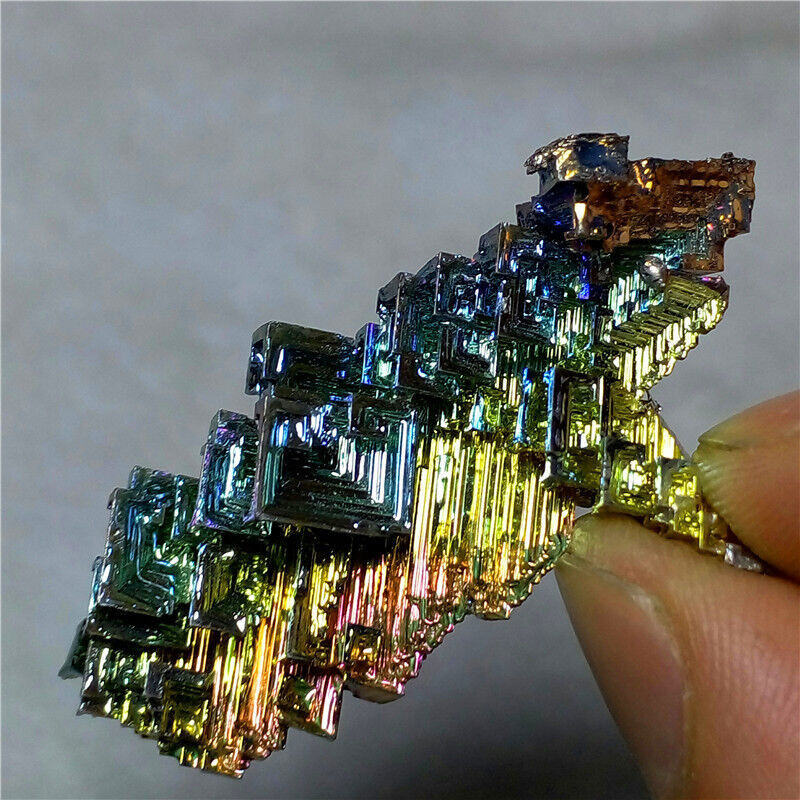 26.6g BISMUTH Crystal Cluster Iridescent Colorful Rainbow Hoppered From USA #C8