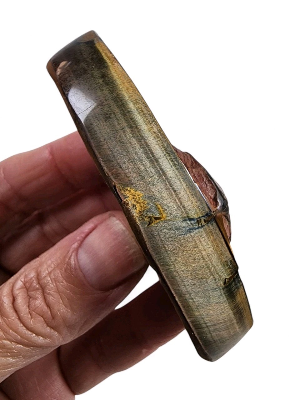 Hawk Eye Tigers Eye Polished Faced Rough Specimen 59.2 grams Africa