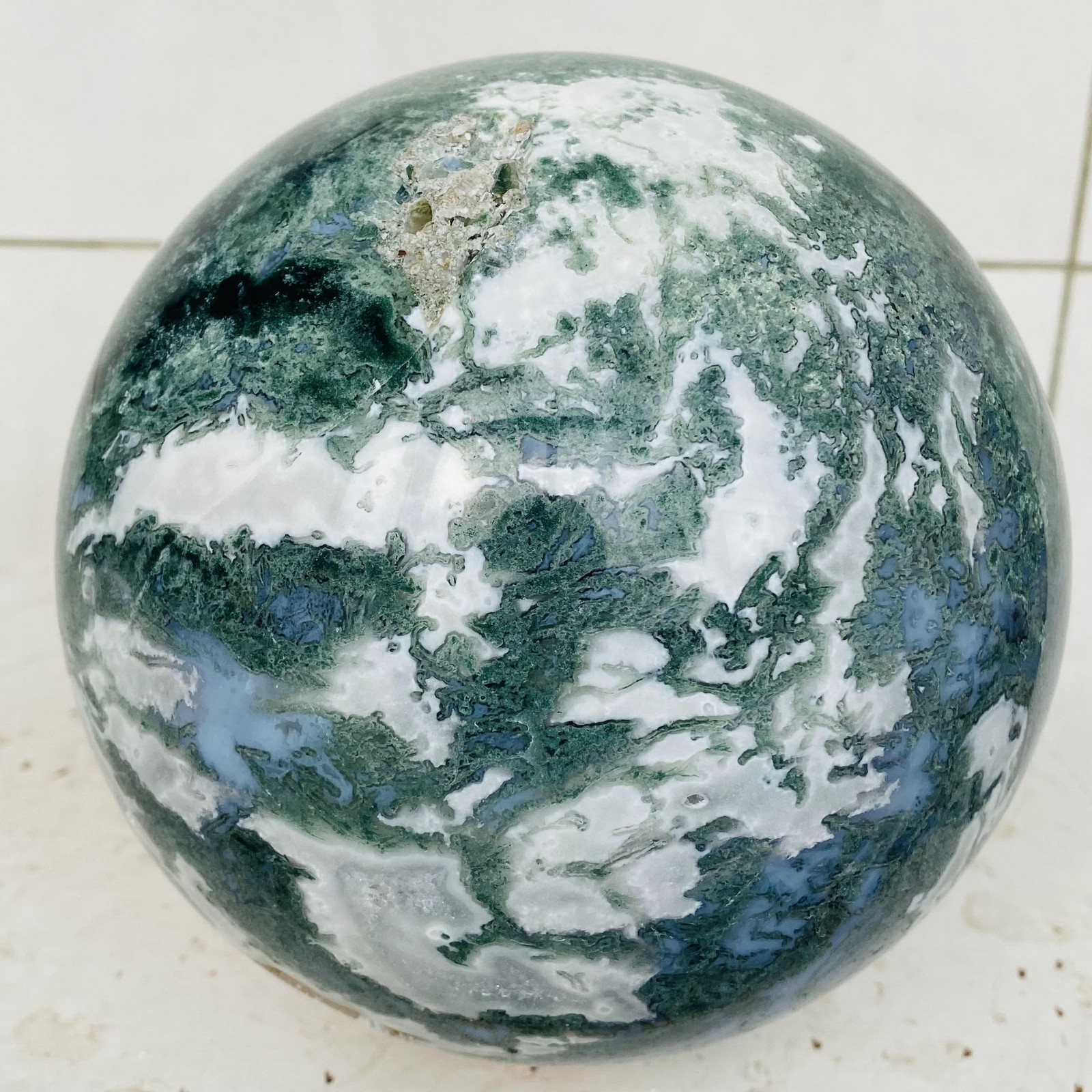 Natural water grass agate sphere crystal ball quartz energy 4820g