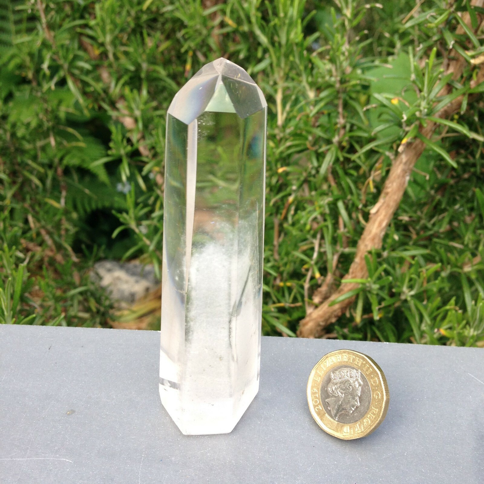 Clear Quartz Phantom Crystal Point Healing Activator Earth 102g 9.67×2.95×2.4cm